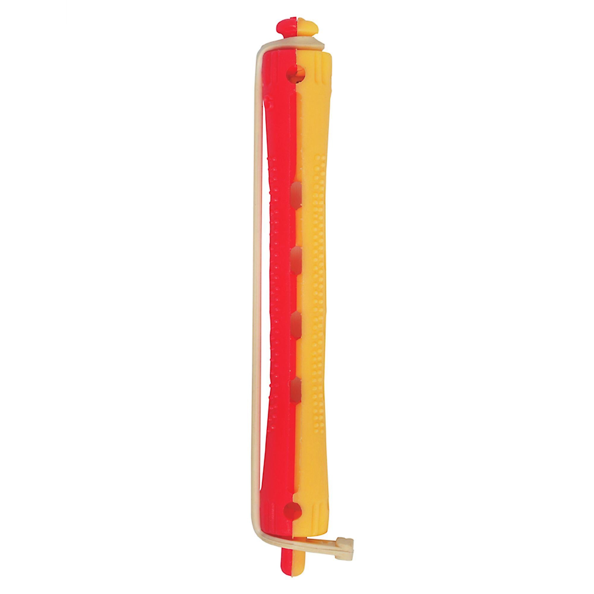 Bigodini Permanente Forati Lunghi 12pz - 9mm Rosso/Giallo