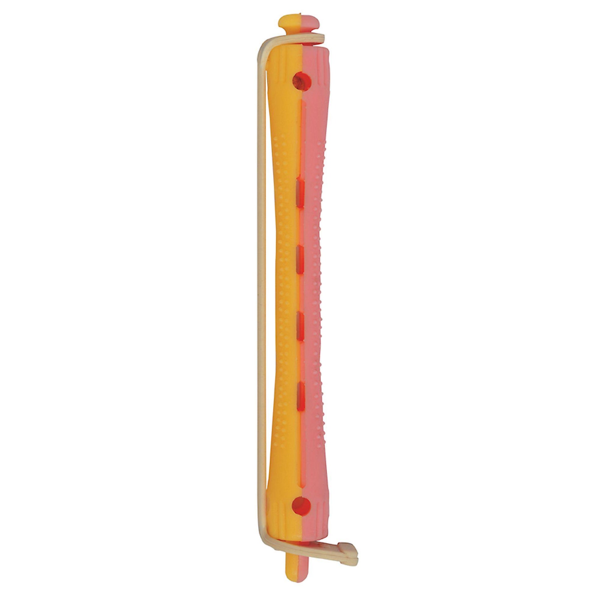 Bigodini Permanente Forati Lunghi 12pz - 8mm Giallo/Rosa