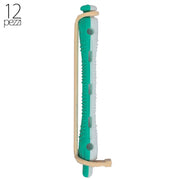 Bigodini Permanente Forati Lunghi 12pz - 6mm Bianco-Verde