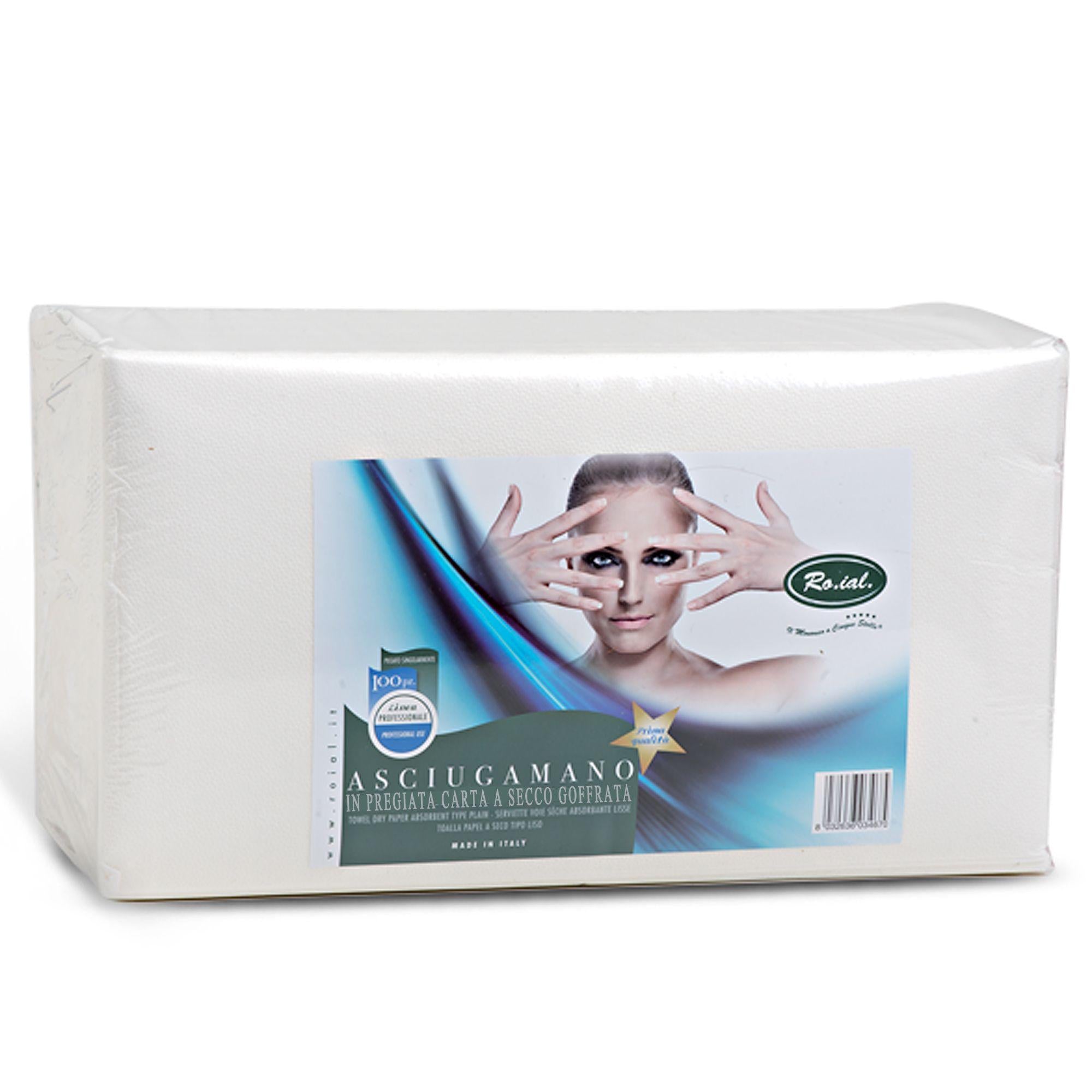 Roial Asciugamani in Carta a Secco Goffrata Piegati 40x70cm - Conf. 100 Pz