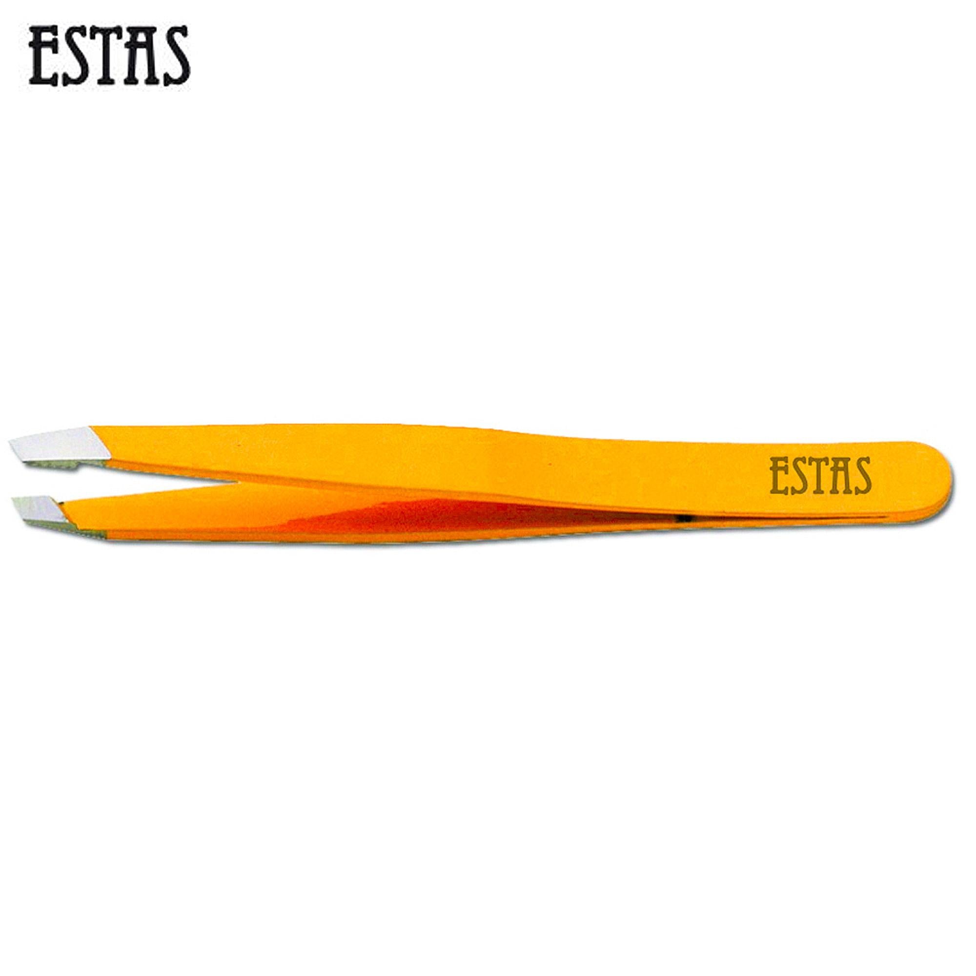 Estas Pinzetta Inox Obliqua - Fluo Orange