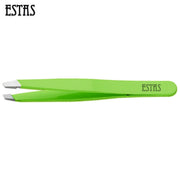 Estas Pinzetta Inox Obliqua - Fluo Green