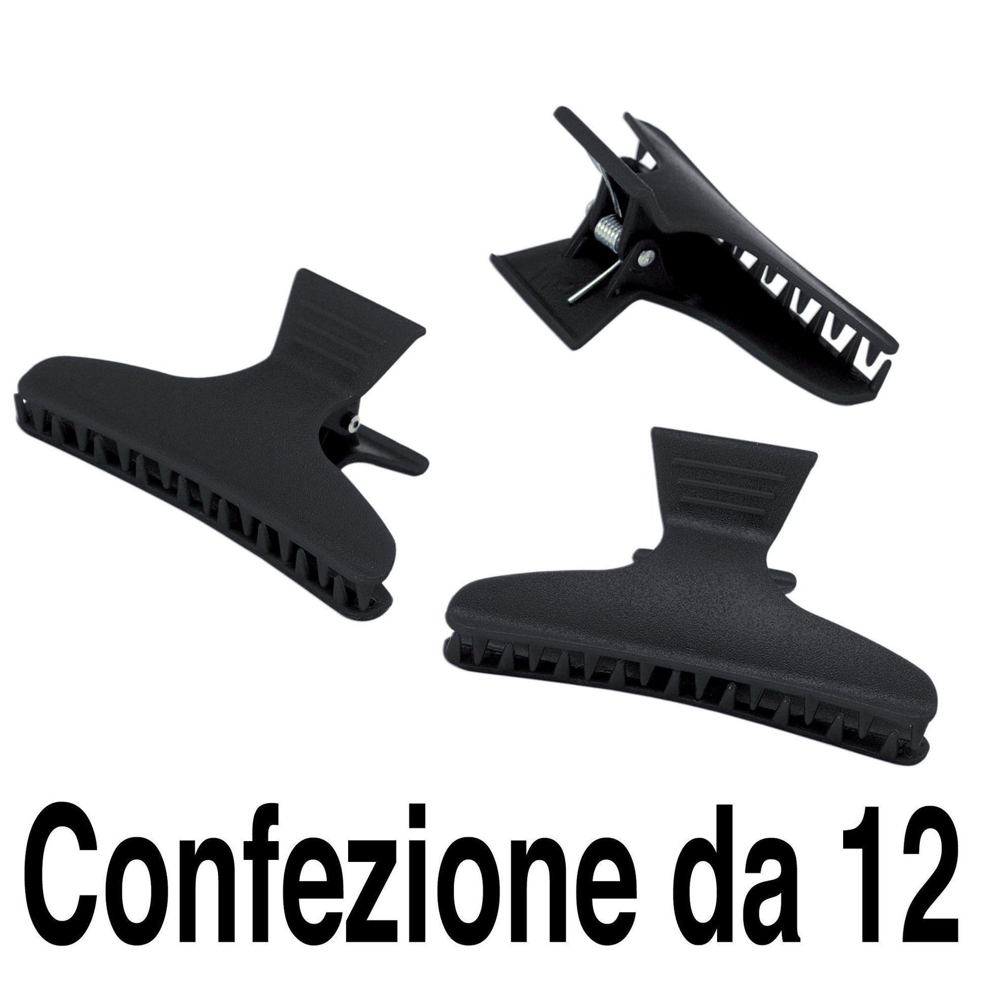 Pinze per Capelli Colore Nero - 12pz