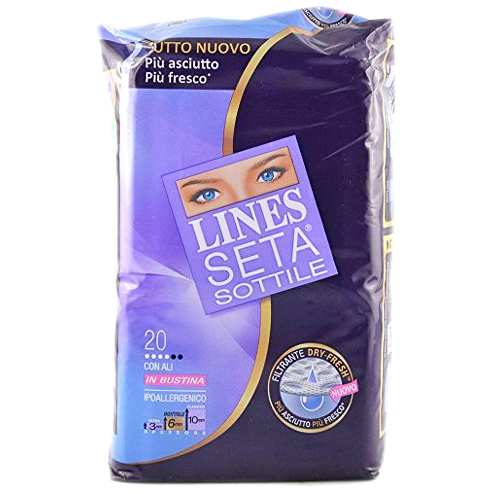 Lines Seta Sottile Assorbenti con Ali - 20pz