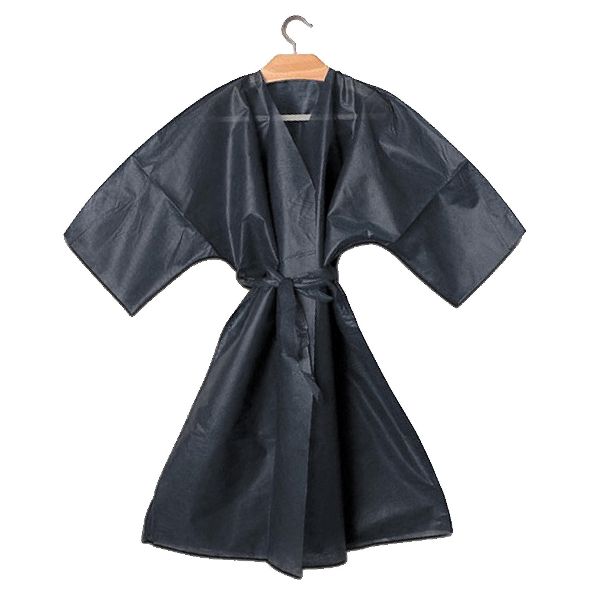 Kimono Monouso Bordato con Cinta 10pz - Nero