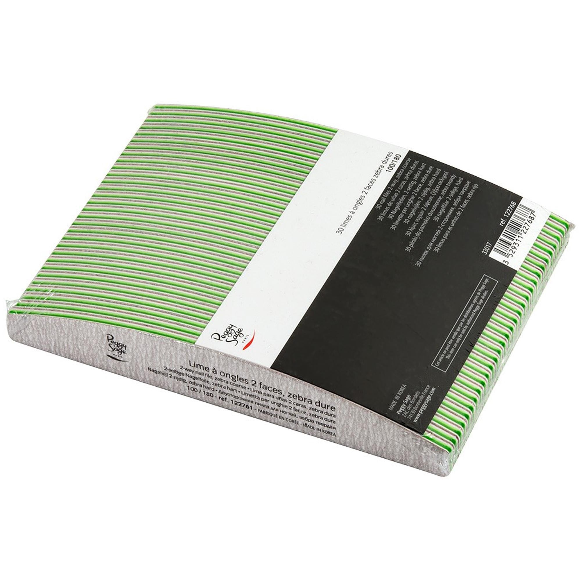 Peggy Sage Limette Unghie 2 Facce Mezzaluna 100/180 - 30pz