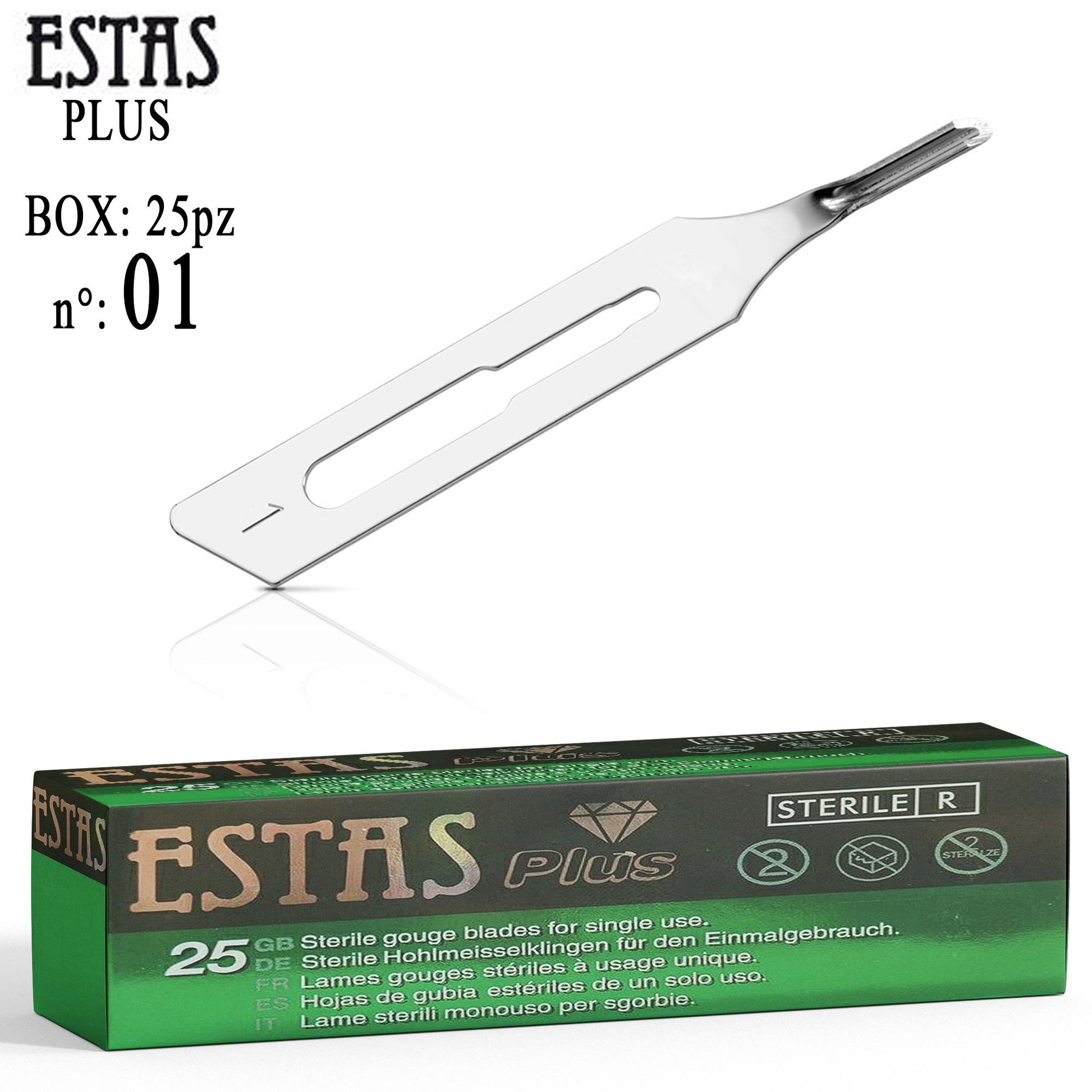 Estas Plus Lame Sterili per Sgorbie 25pz - n.01