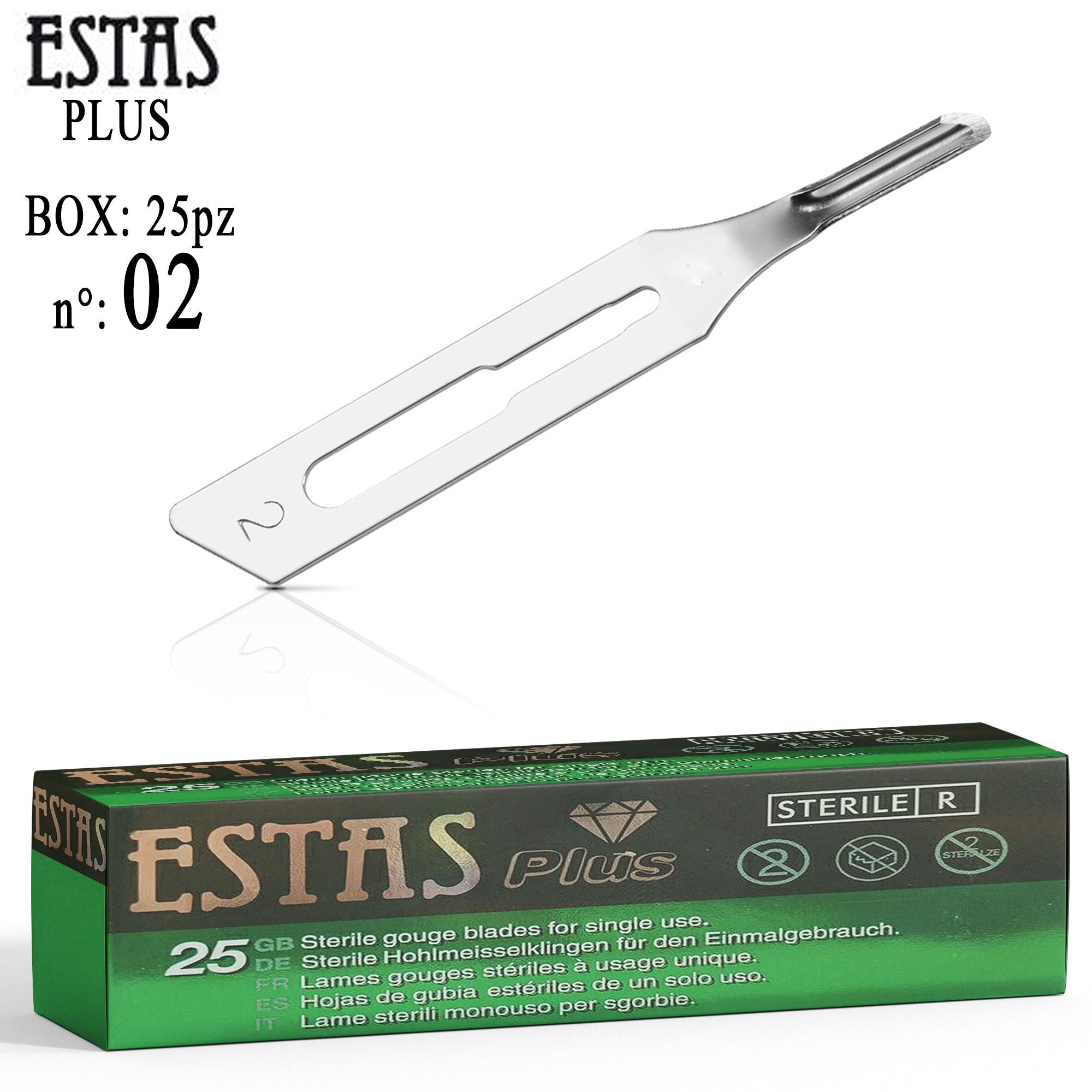 Estas Plus Lame Sterili per Sgorbie 25pz - n.02