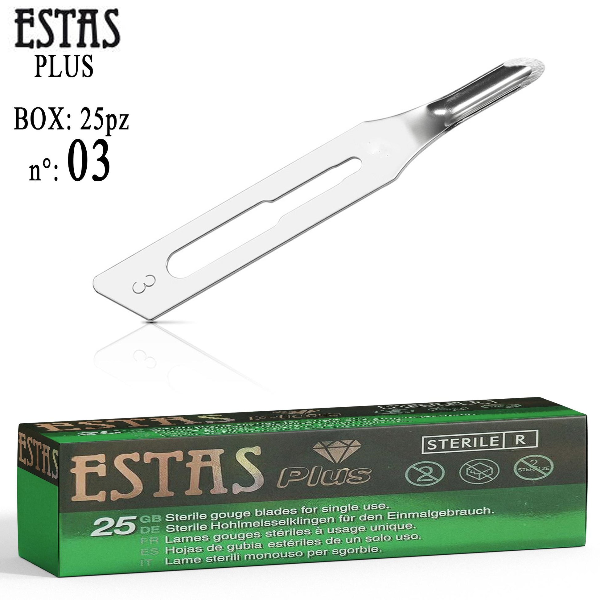 Estas Plus Lame Sterili per Sgorbie 25pz - n.03