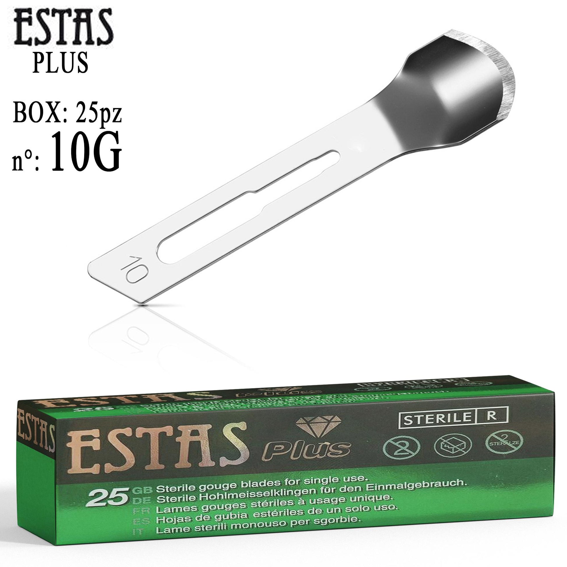 Estas Plus Lame Sterili per Sgorbie 25pz - n.10G