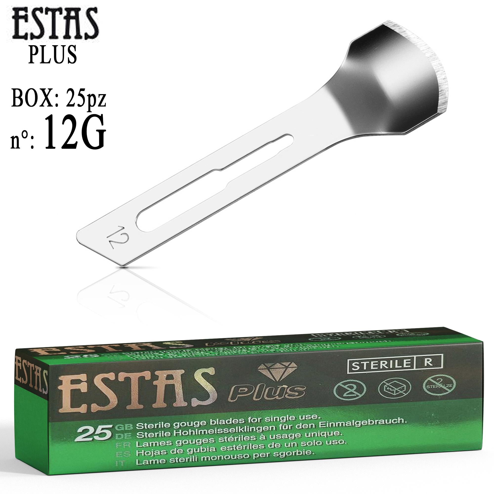 Estas Plus Lame Sterili per Sgorbie 25pz - n.12G