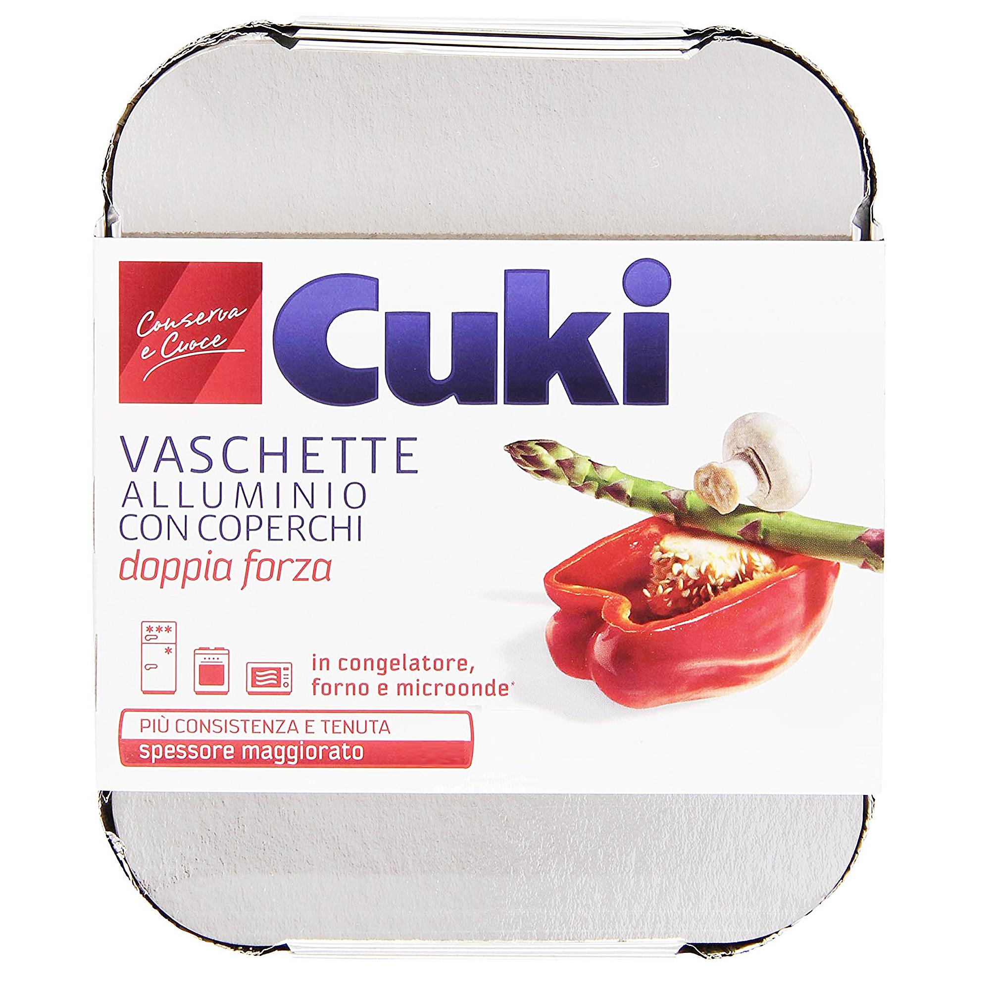 Cuki Vaschette Alluminio con Coperchio 6 Porzioni - 2pz