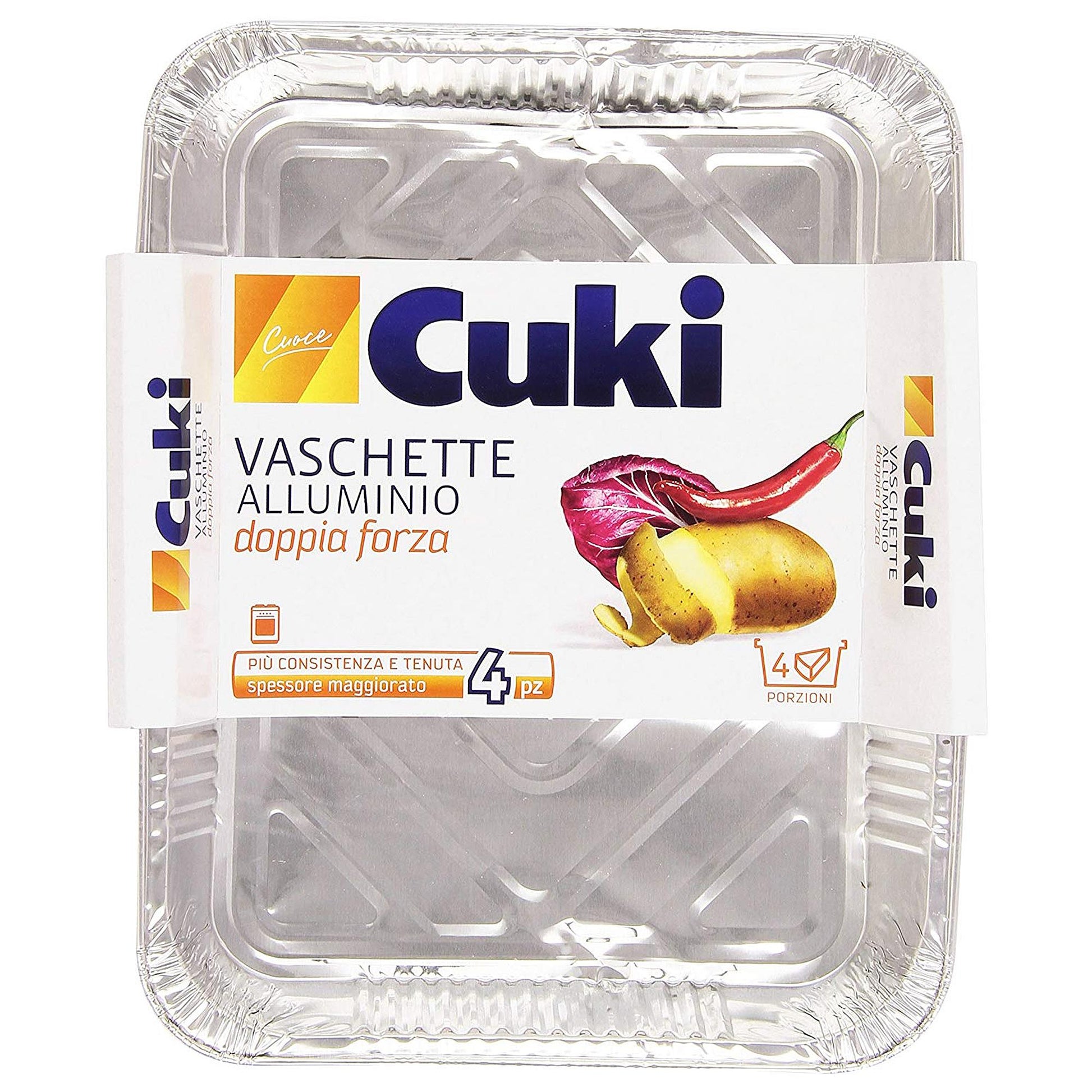 Cuki Vaschette Alluminio 4 Porzioni - 4pz