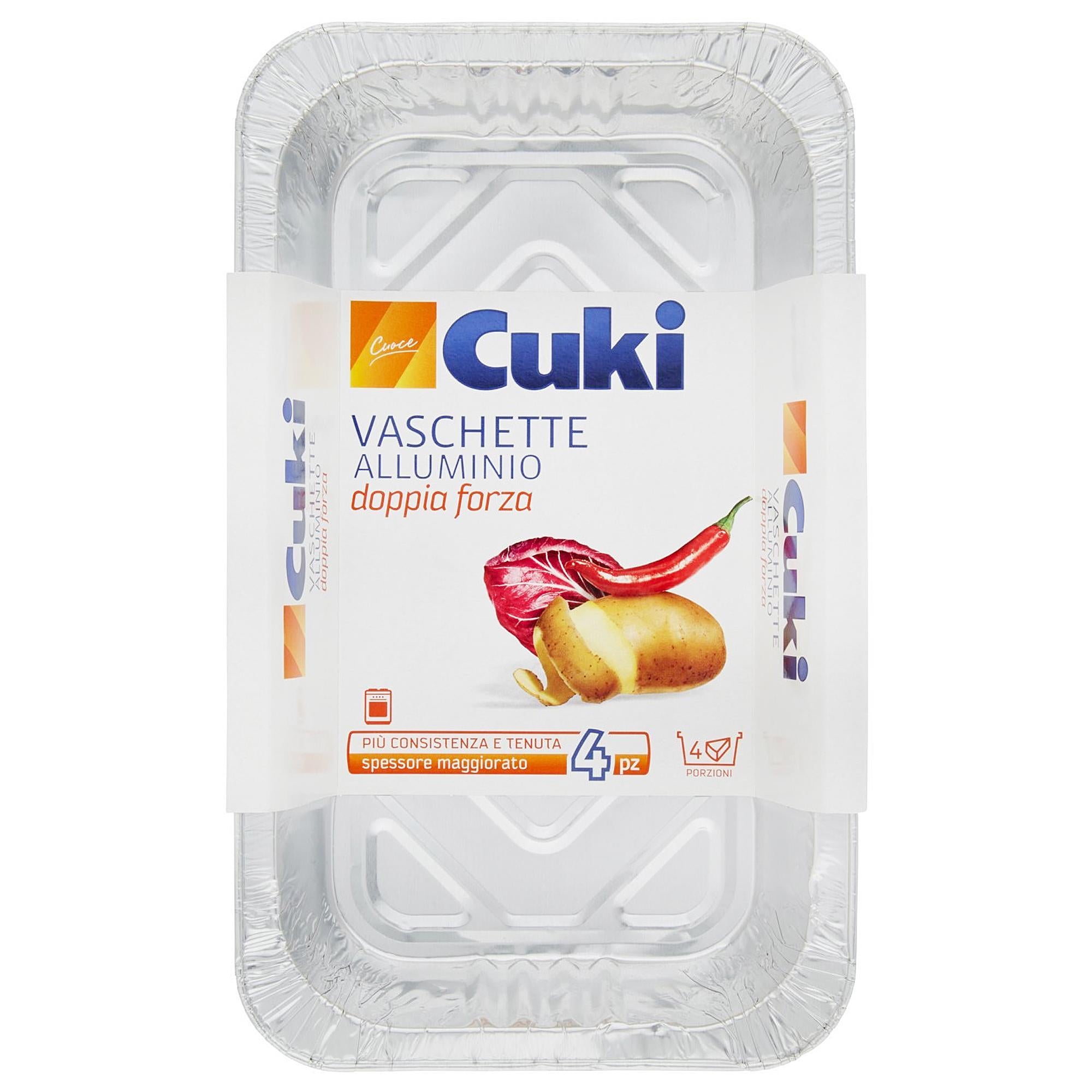 Cuki Vaschette Alluminio 4 Porzioni - 4pz