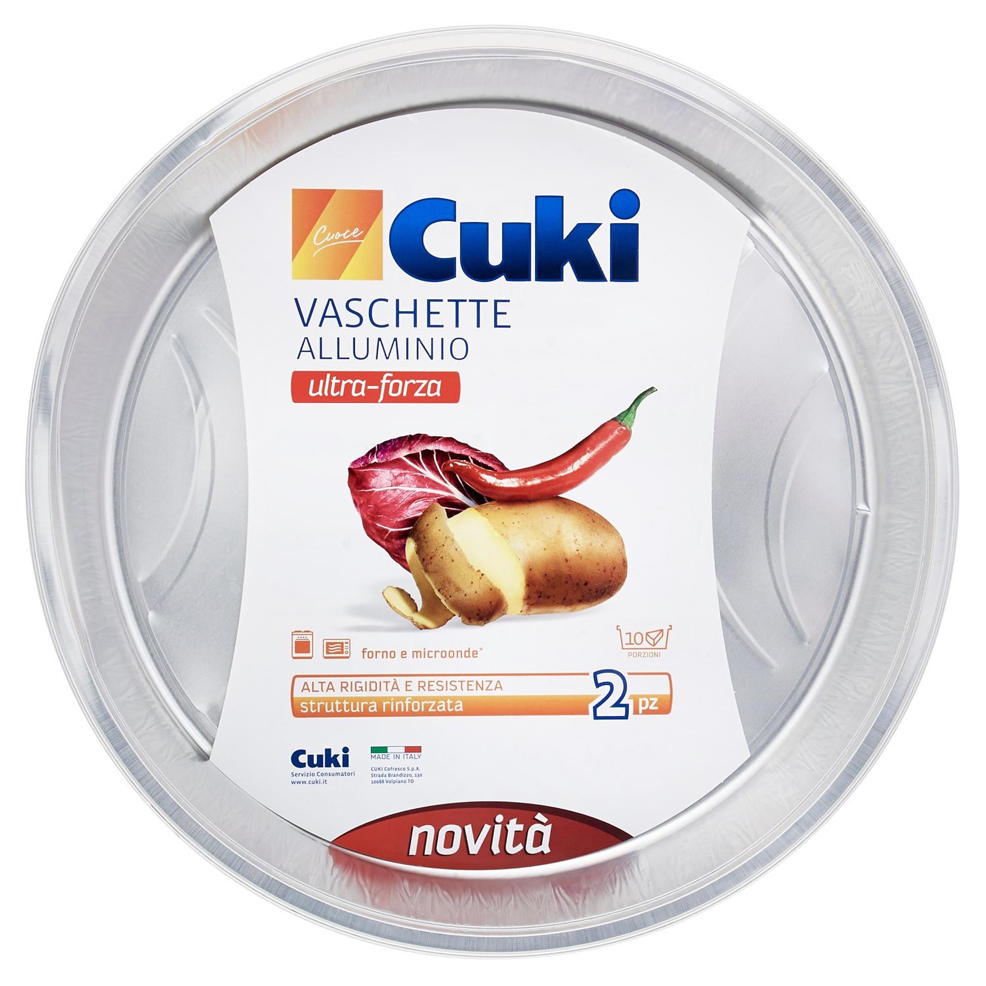 Cuki Vaschette Alluminio Torta Grande - 2pz