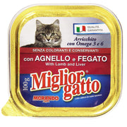 Migliorgatto Bocconcini Vaschetta 100gr - Agnello e Fegato