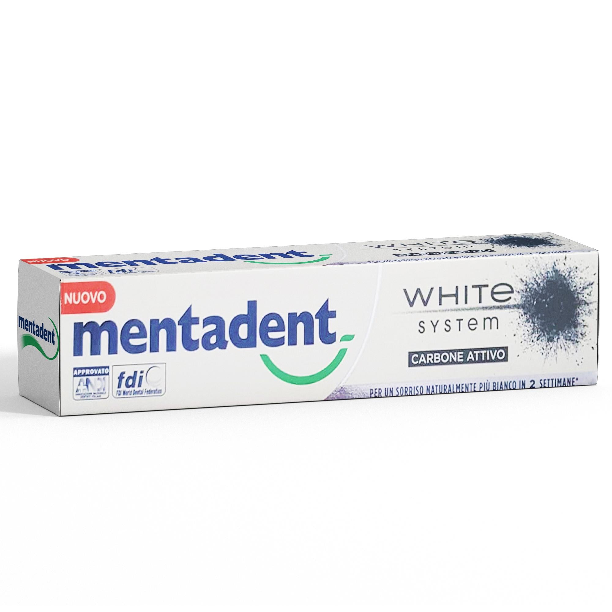 Mentadent Dentifricio White System Carbone Attivo - 75ml