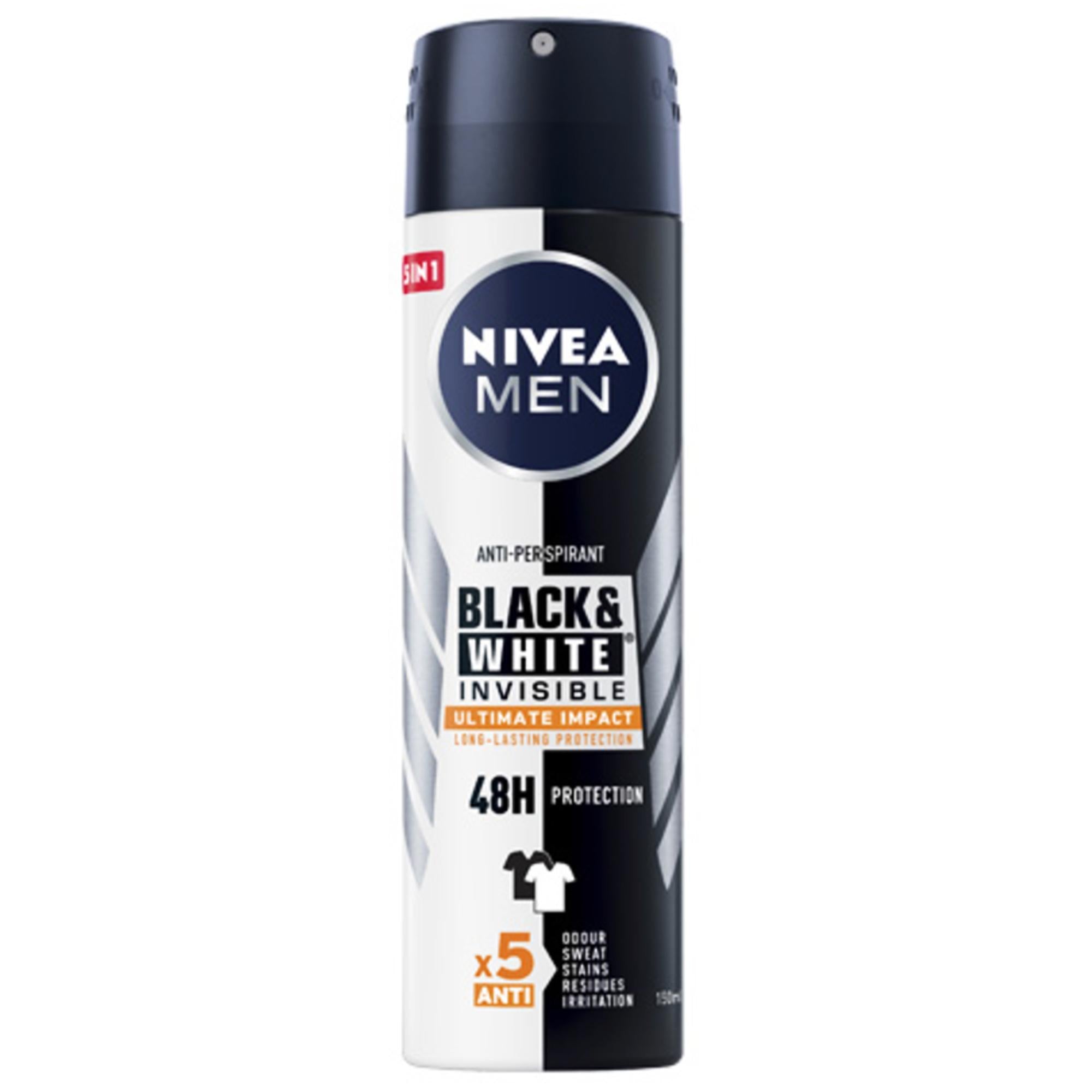 Nivea Deodorante Spray Men Black White Invisible Ultimate - 150ml