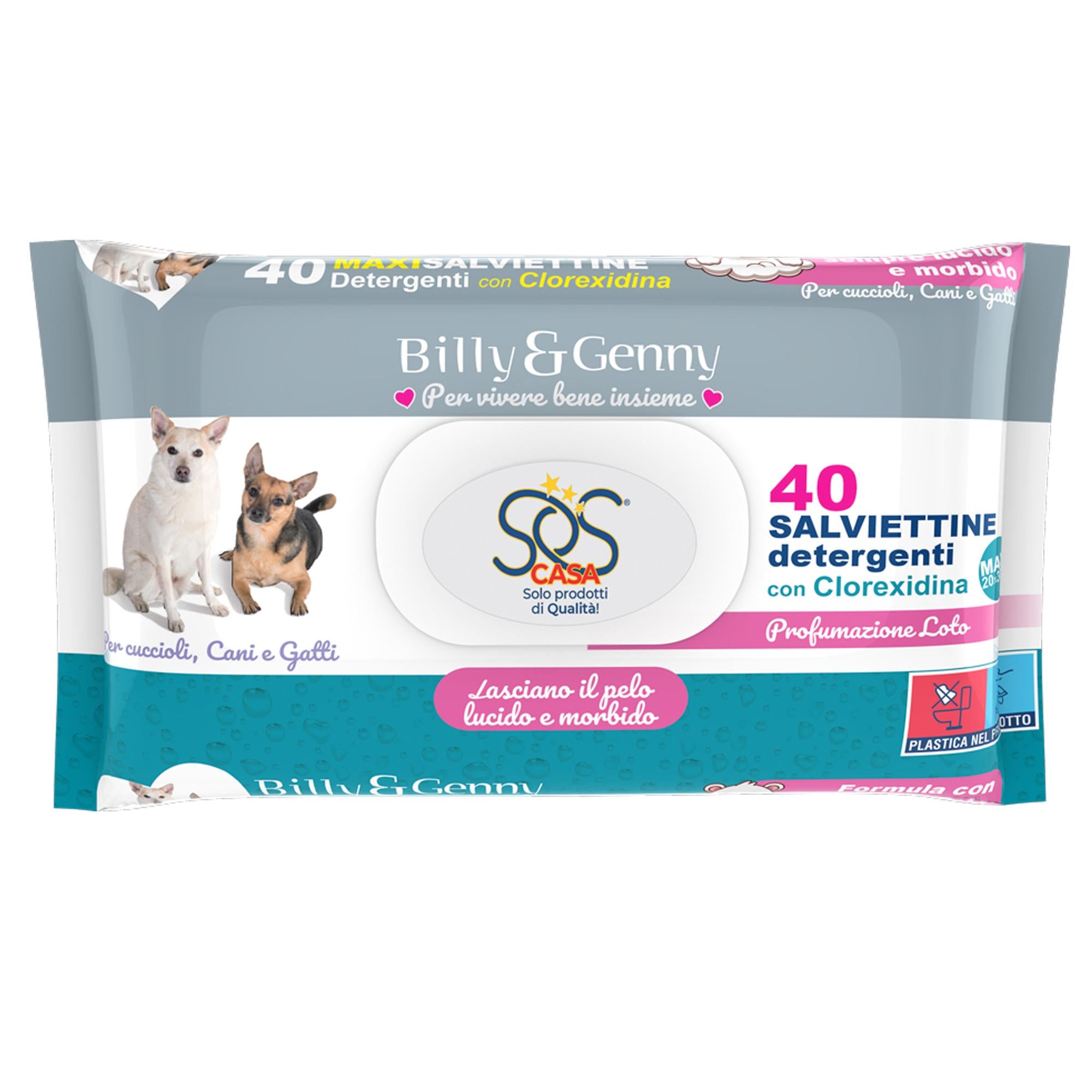 Billy e Genny Salviettine Per Animali 40pz - Loto