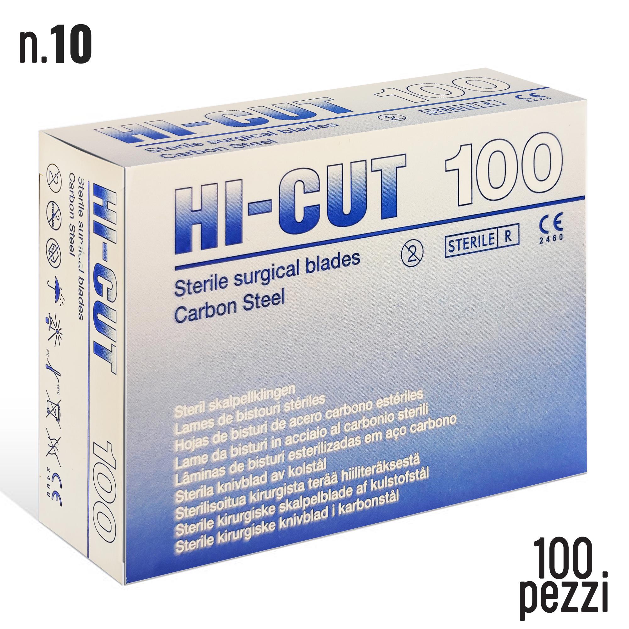 Hi-Cut Lame da Bisturi Sterili in Carbonio 100pz - 10