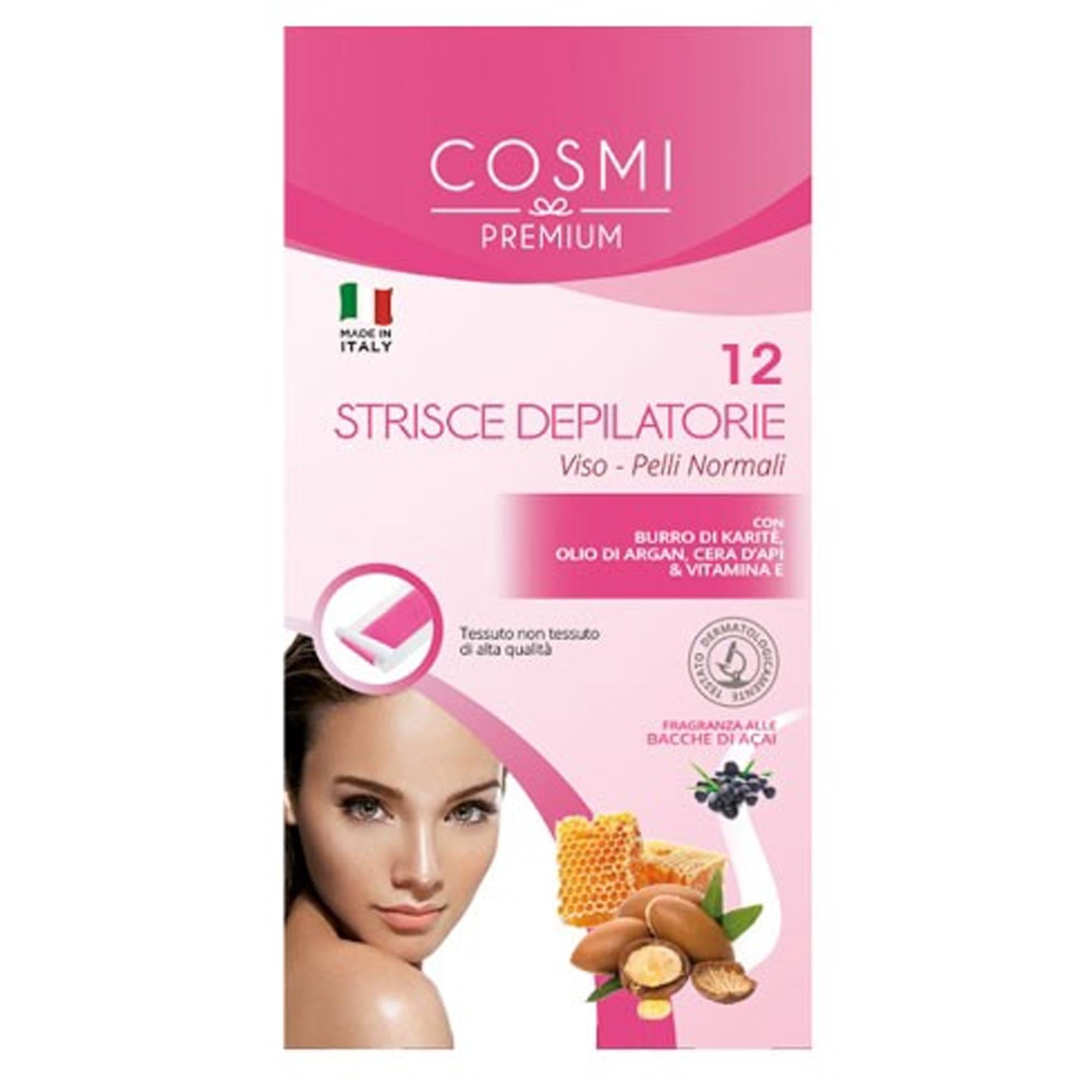Cosmi Strisce Depilatorie Viso Pelli Normali - Bacche di Acai