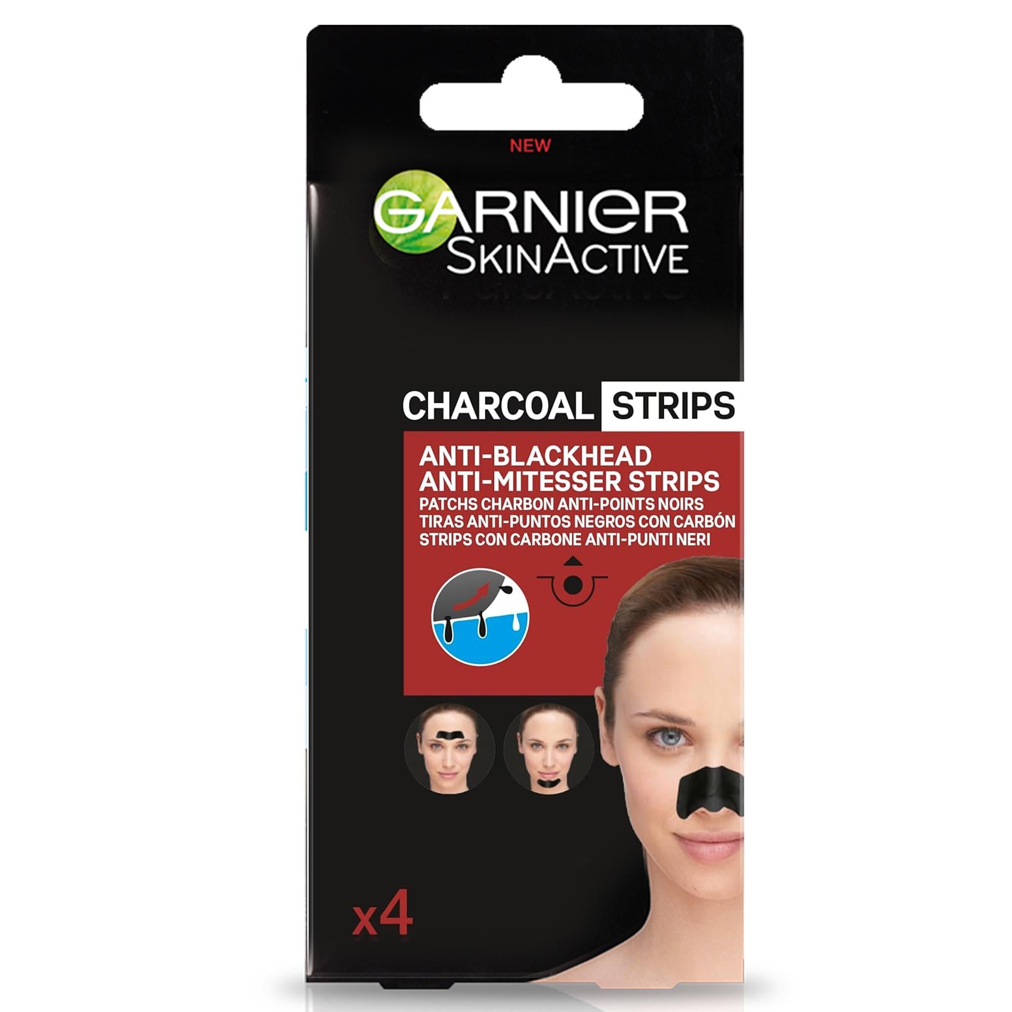 Garnier PureActive Carbone Cerotti Contro i Punti Neri - 4pz