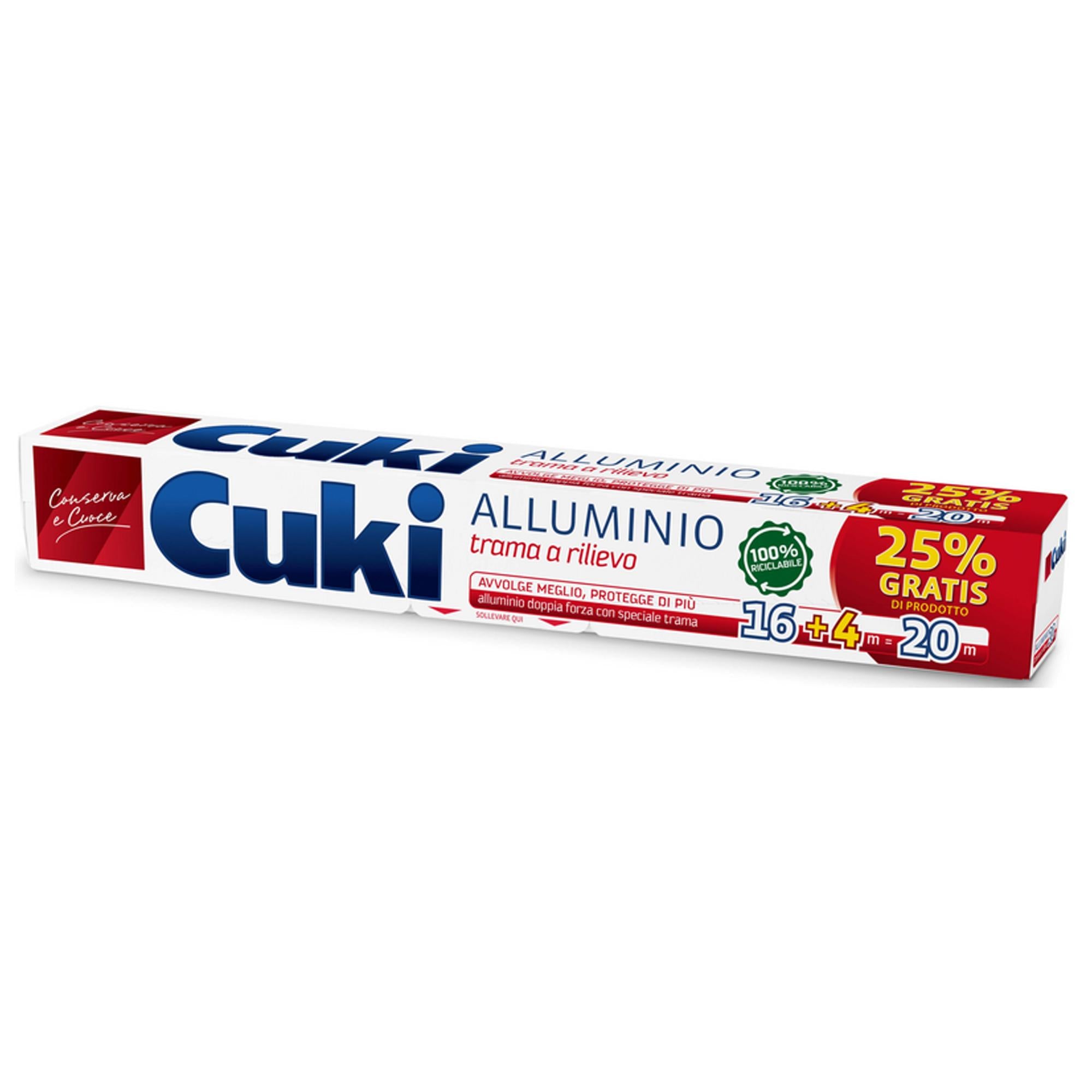 Cuki Alluminio Doppia Forza Trama Rilievo - 20 metri