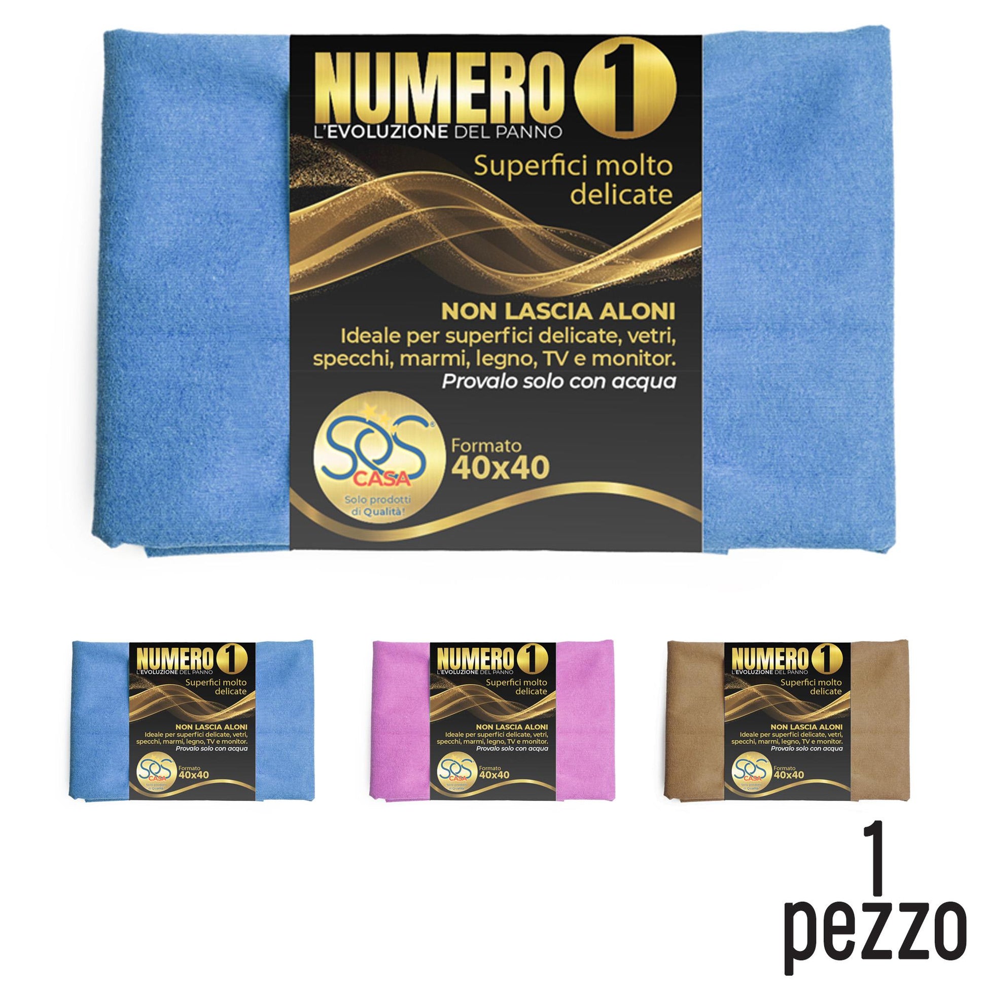 Panno in Microfibra NumeroUno Colori Misti - 40x40cm