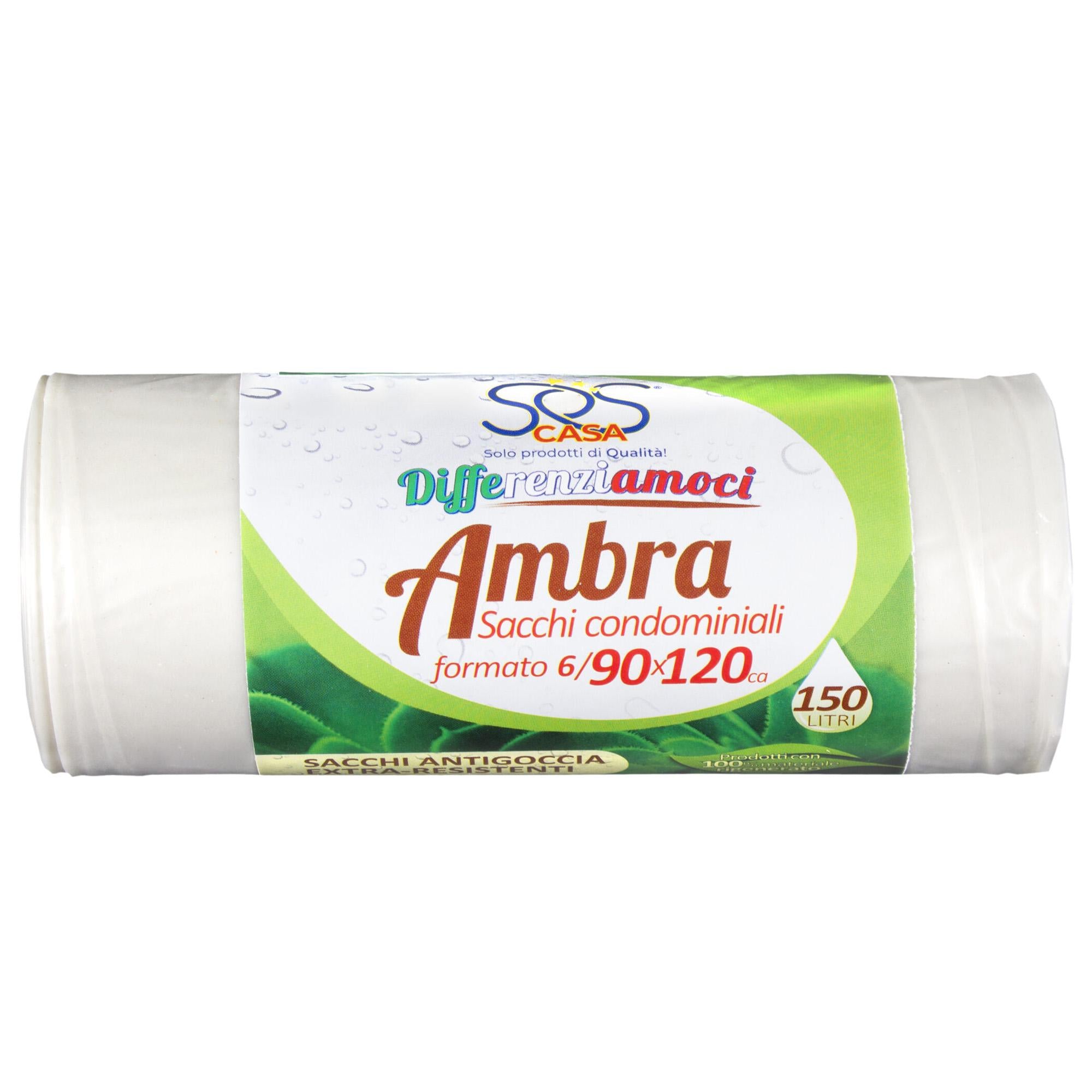 Sacchi Condominiali 150 Litri 5pz Ambra - 90x120cm