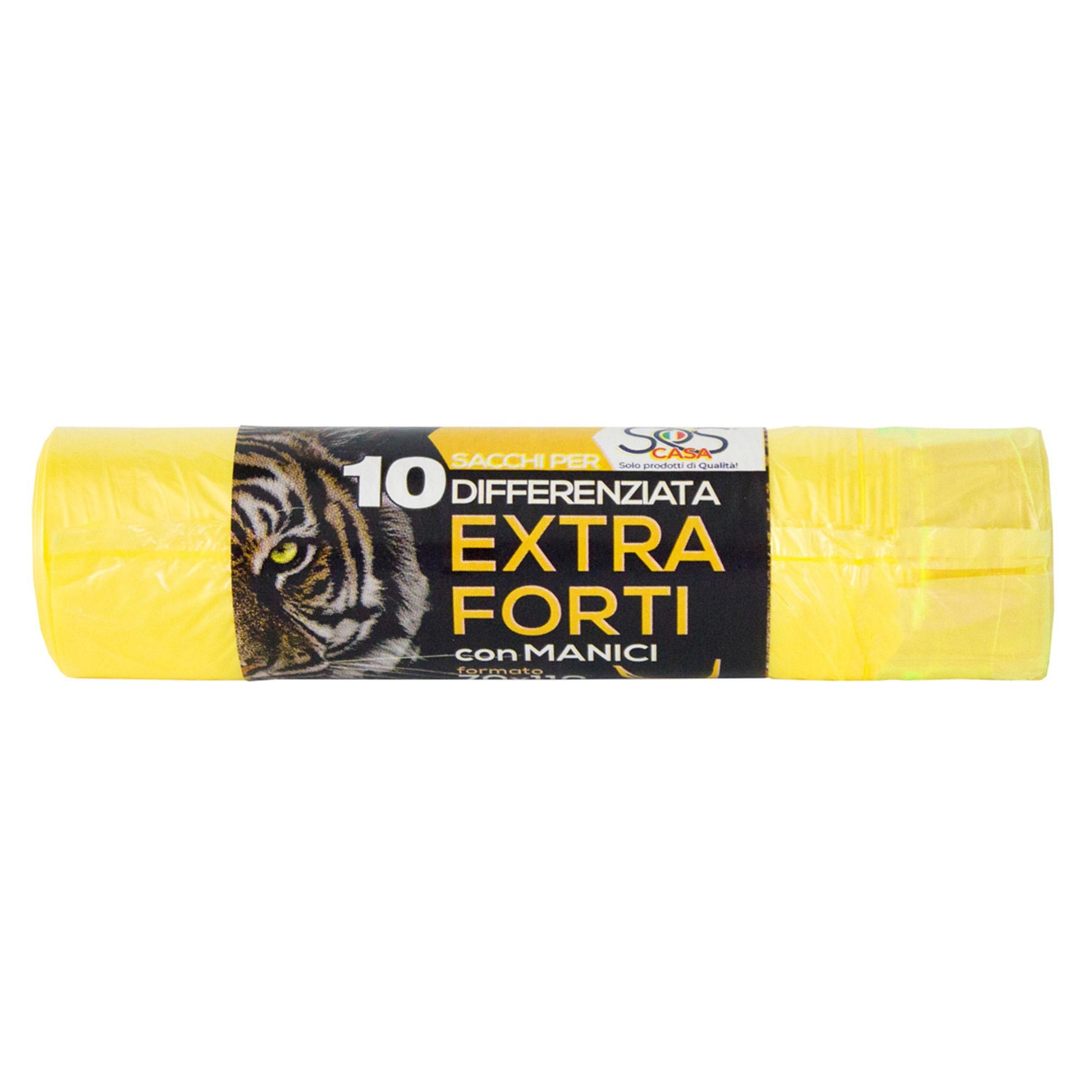 Sacchi per Differenziata con Manici 90 Litri - Giallo