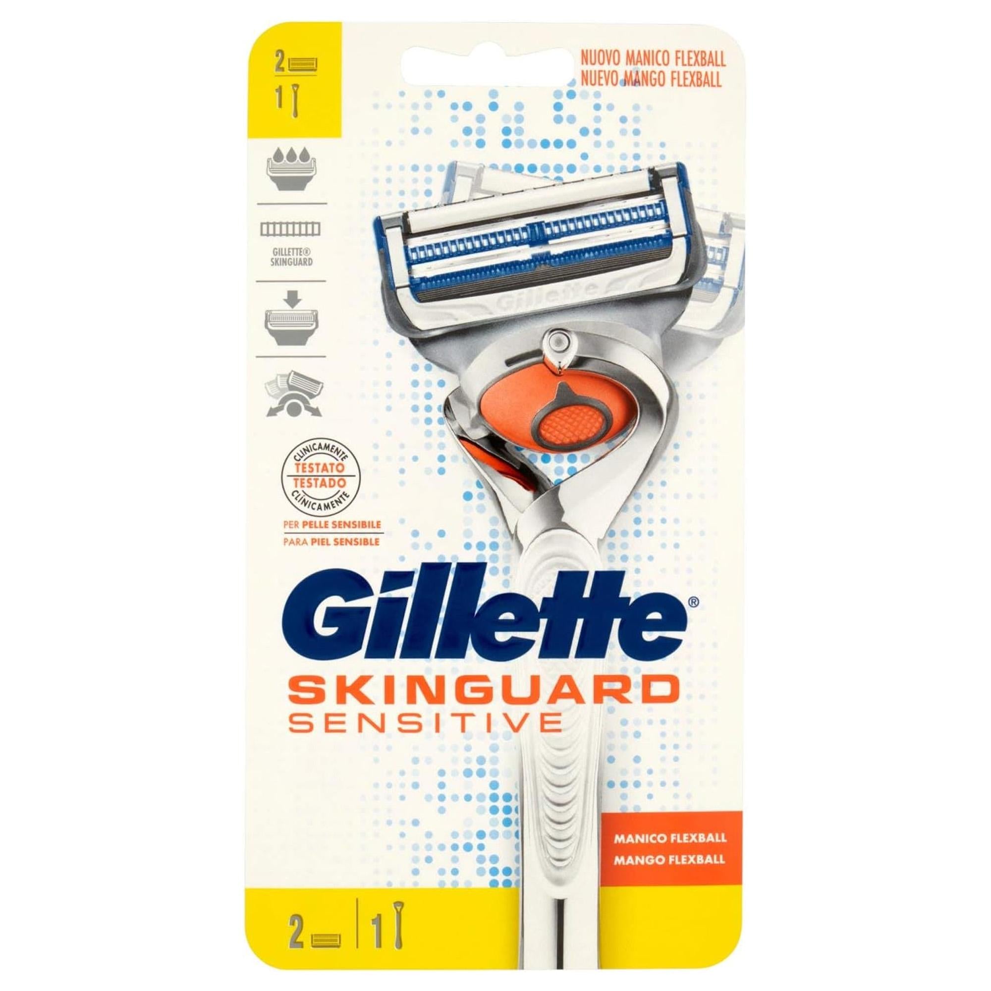 Gillette Rasoio Skinguard Sensitive con 1 Manico e 2 Lamette