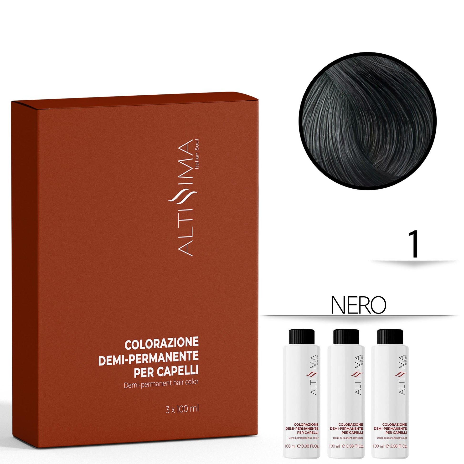 Altissima Tintura Capelli Demi-Permanente 3x100ml - 1
