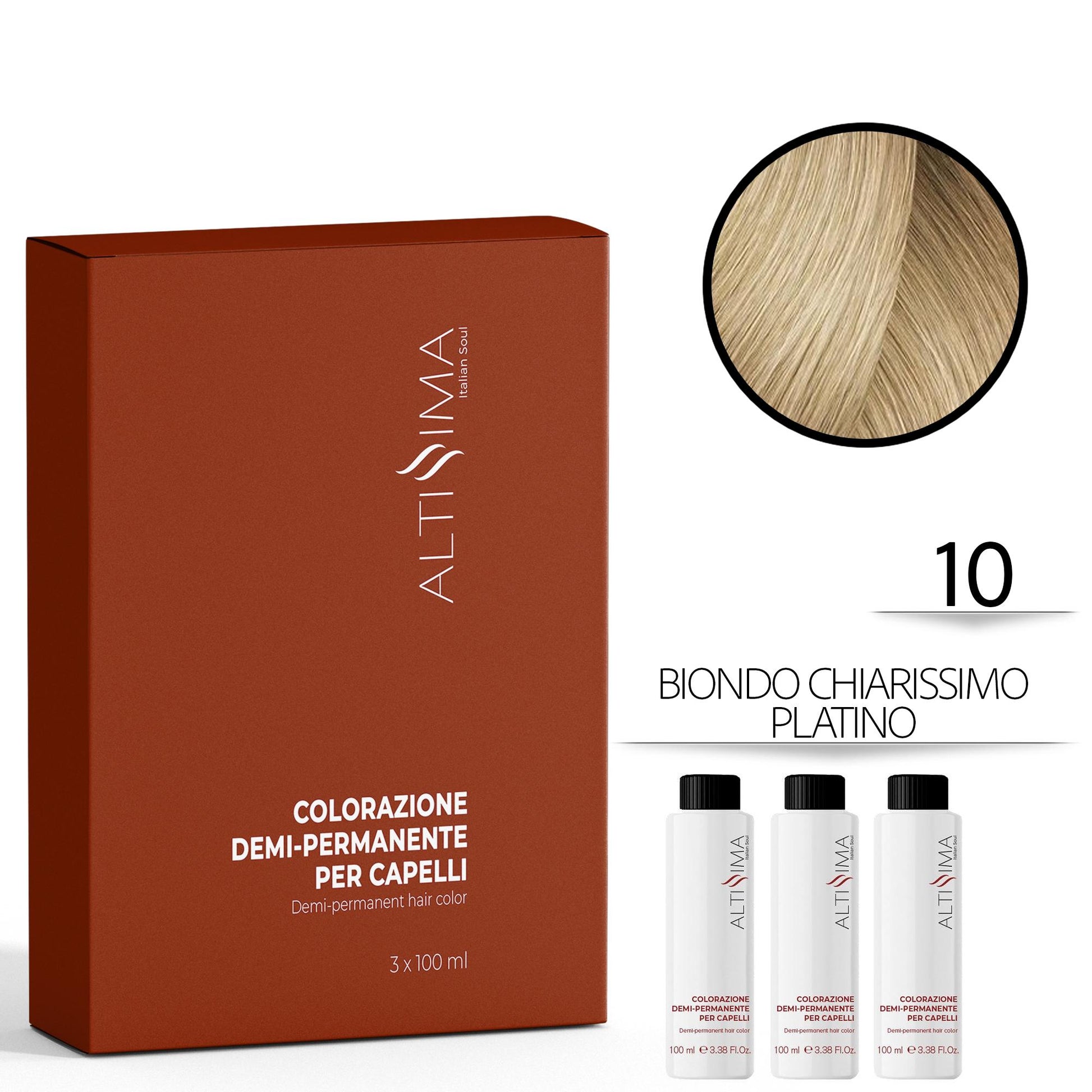 Altissima Tintura Capelli Demi-Permanente 3x100ml - 10