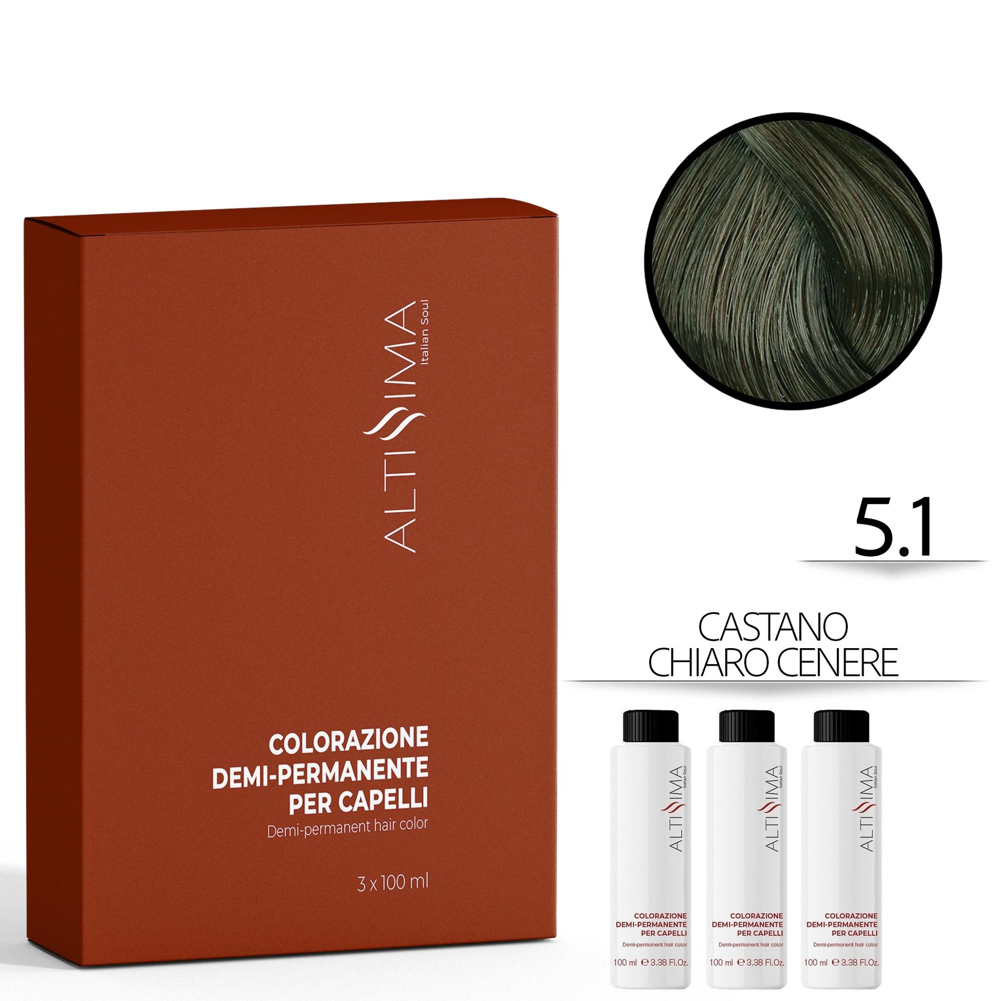 Altissima Tintura Capelli Demi-Permanente 3x100ml - 5.1