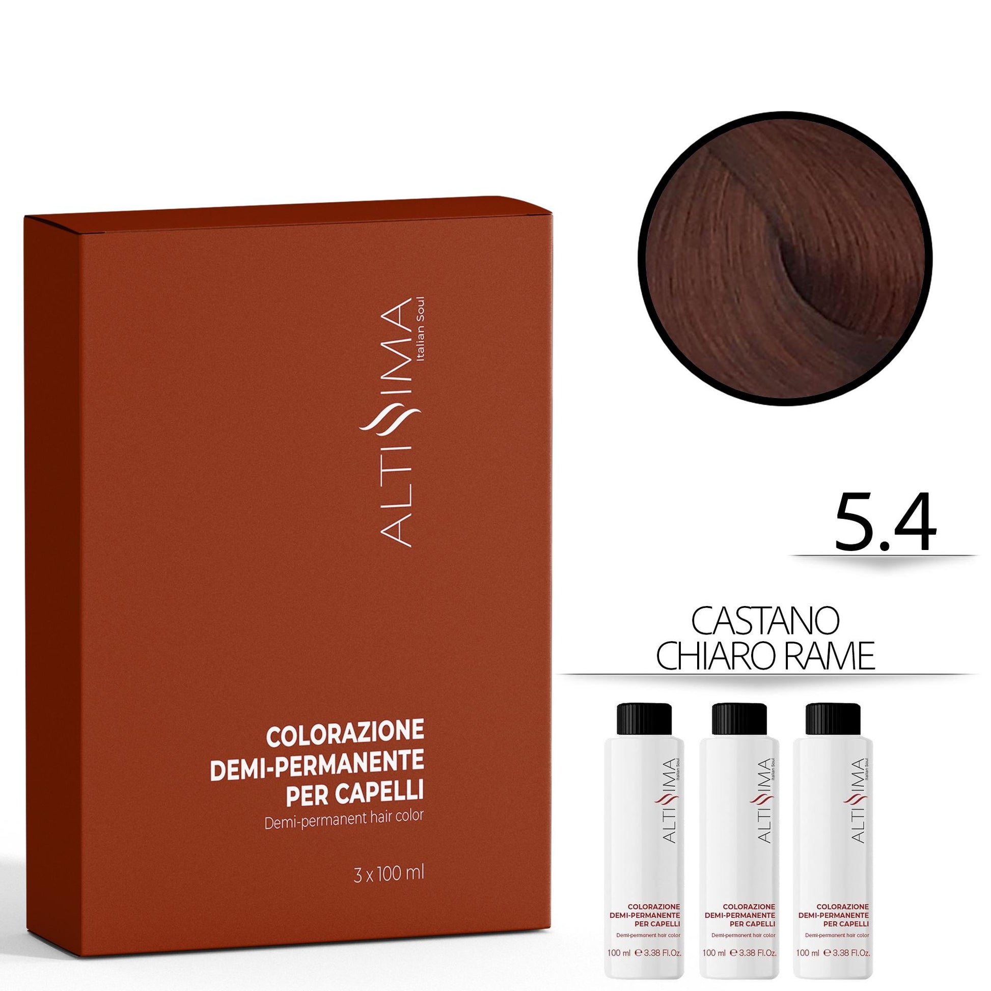 Altissima Tintura Capelli Demi-Permanente 3x100ml - 5.4