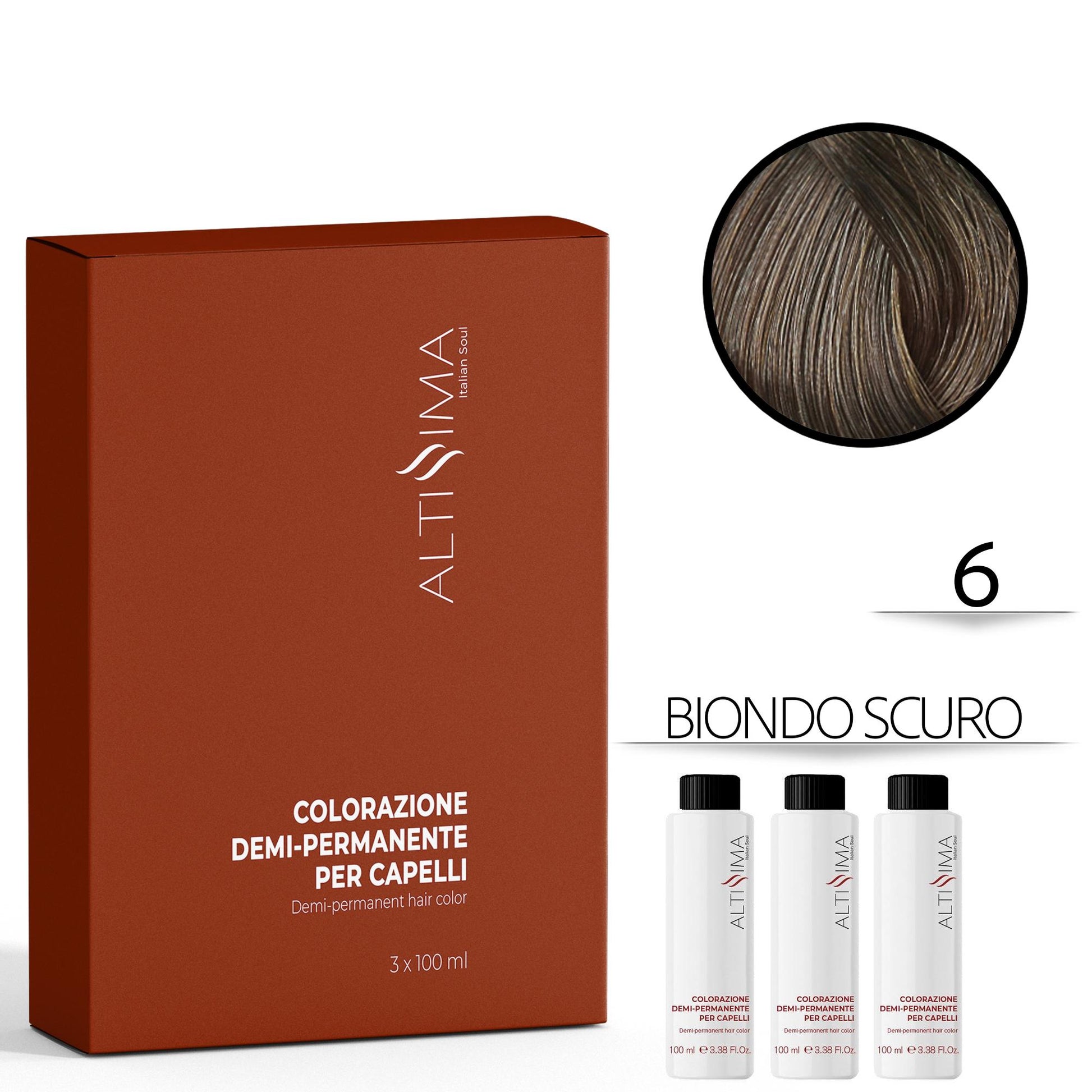 Altissima Tintura Capelli Demi-Permanente 3x100ml - 6