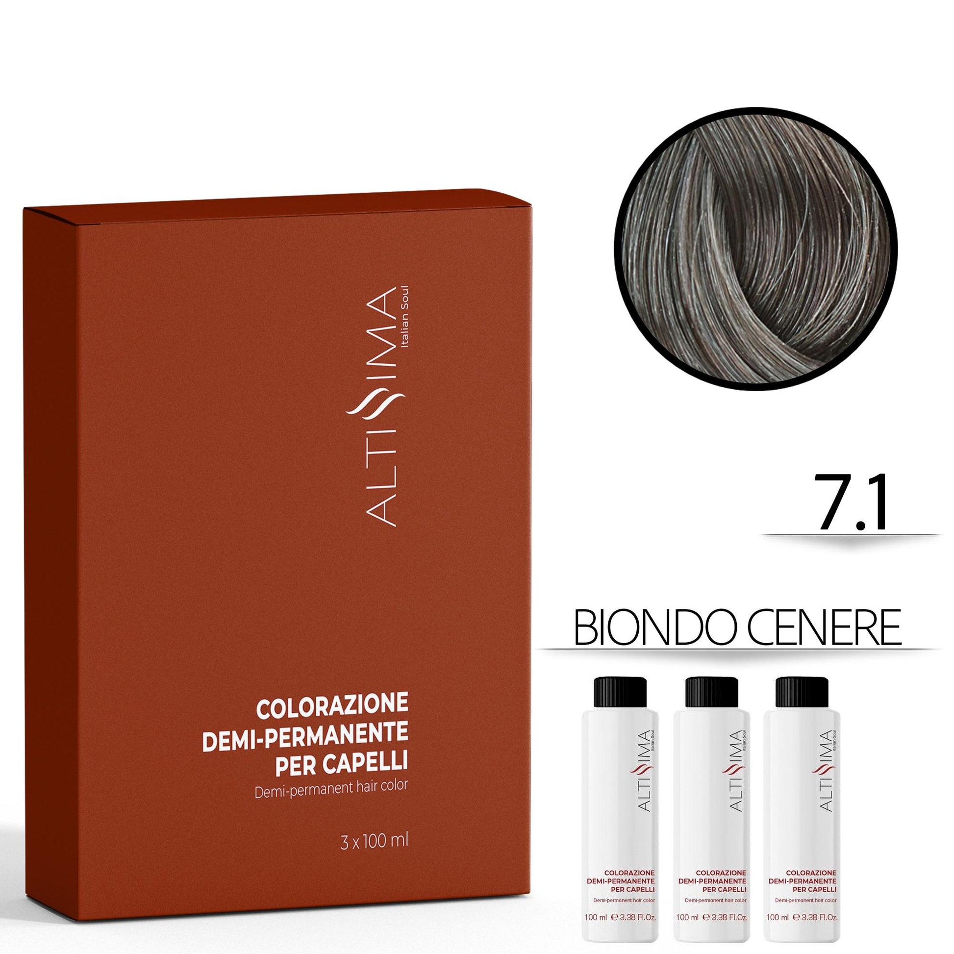 Altissima Tintura Capelli Demi-Permanente 3x100ml - 7.1