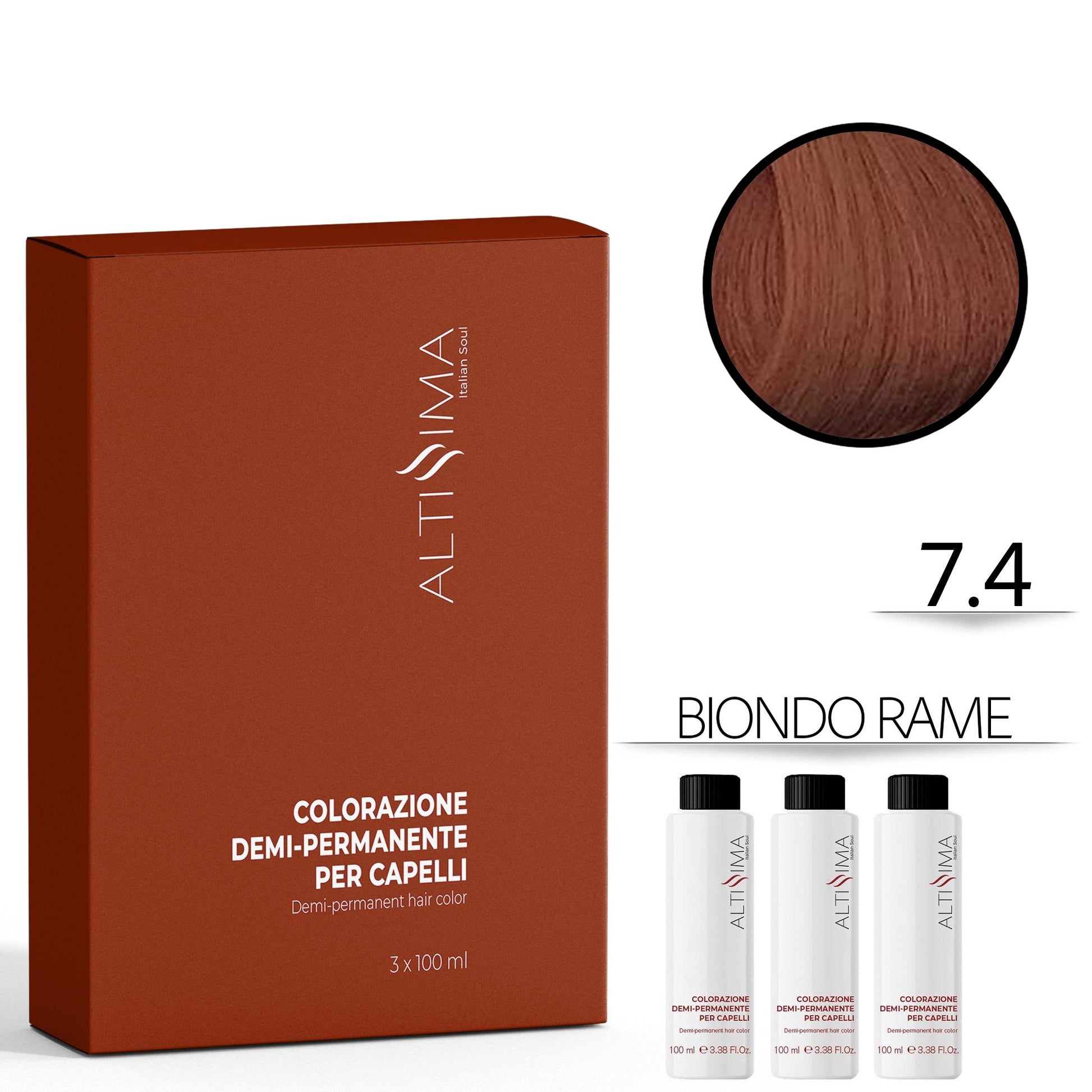 Altissima Tintura Capelli Demi-Permanente 3x100ml - 7.4