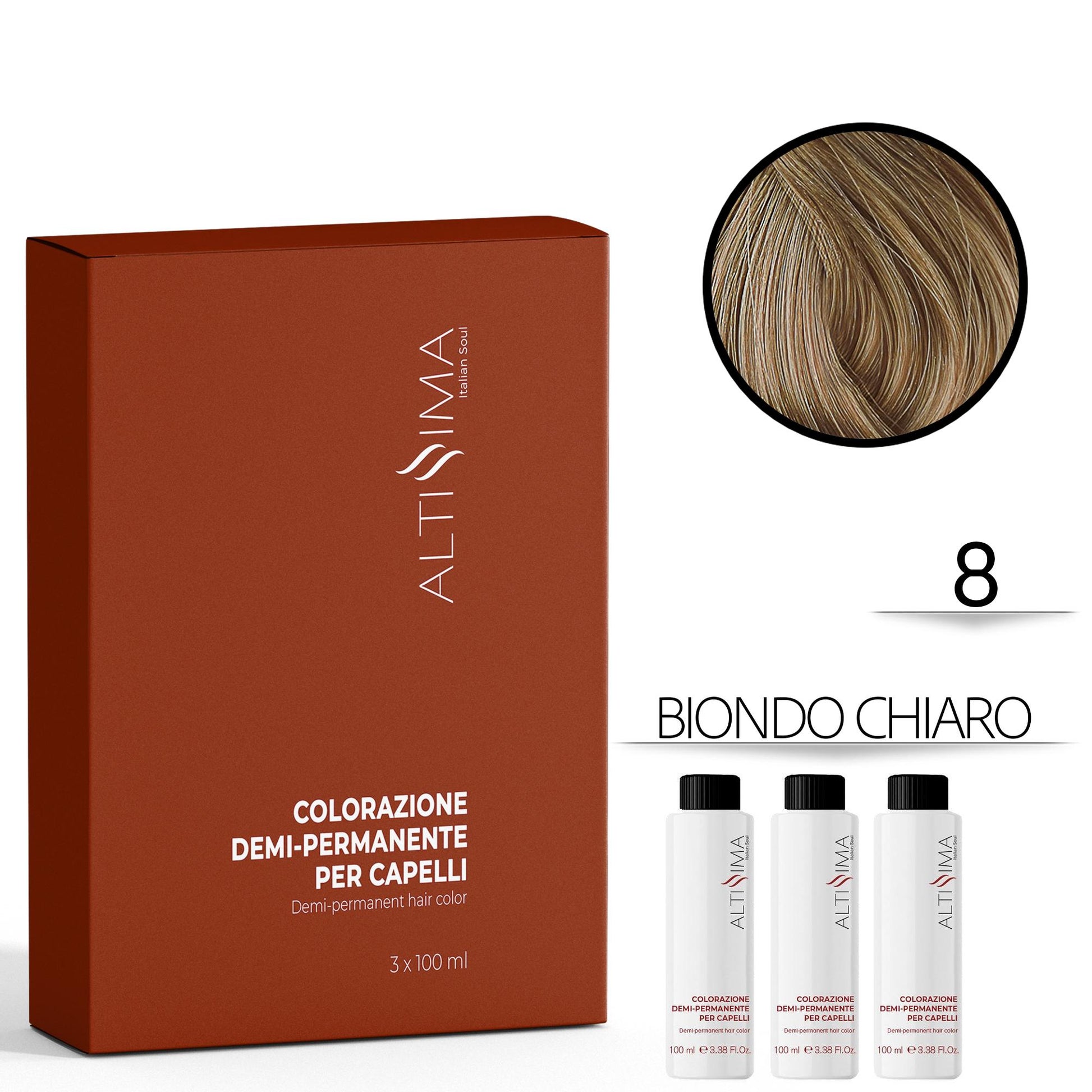 Altissima Tintura Capelli Demi-Permanente 3x100ml - 8