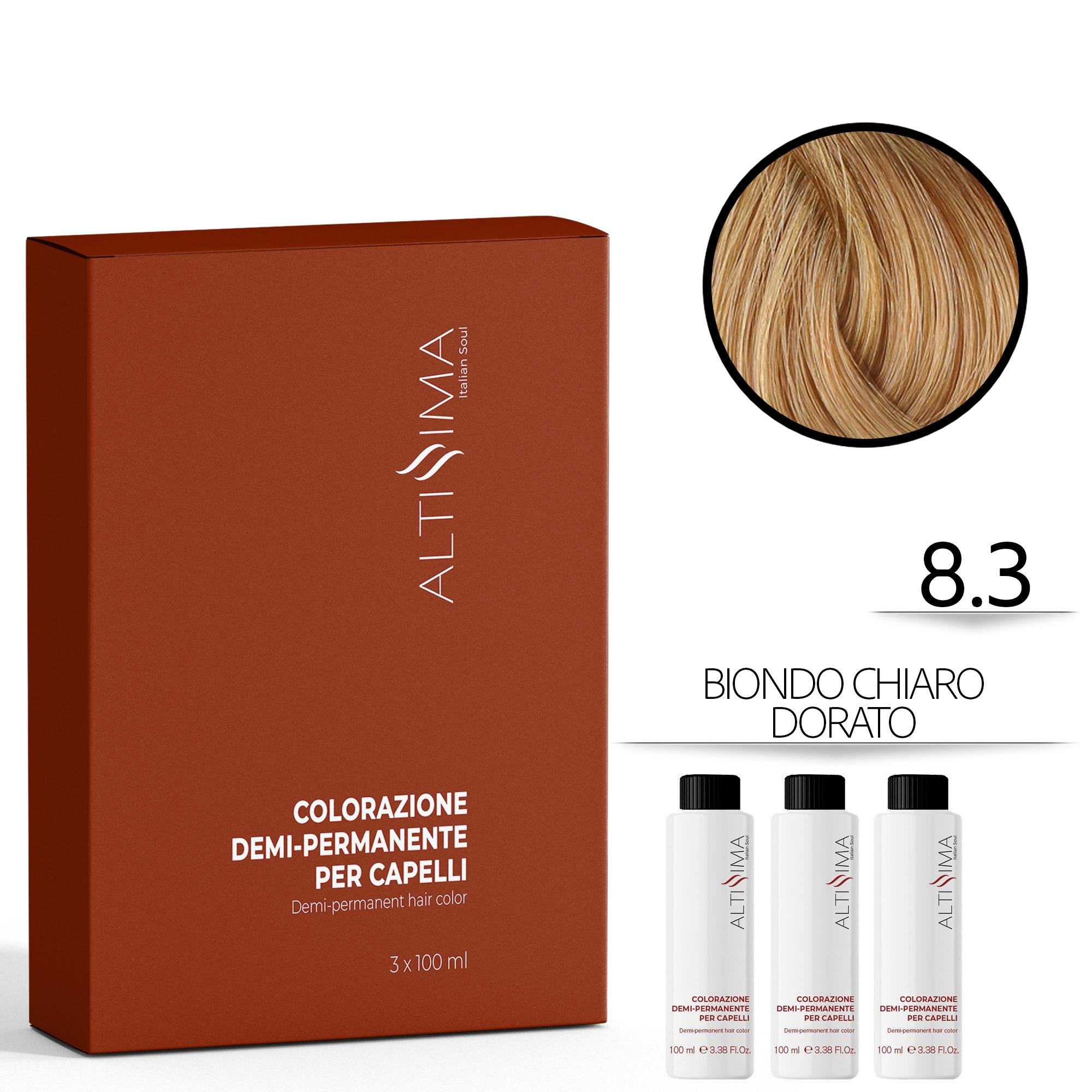 Altissima Tintura Capelli Demi-Permanente 3x100ml - 8.3