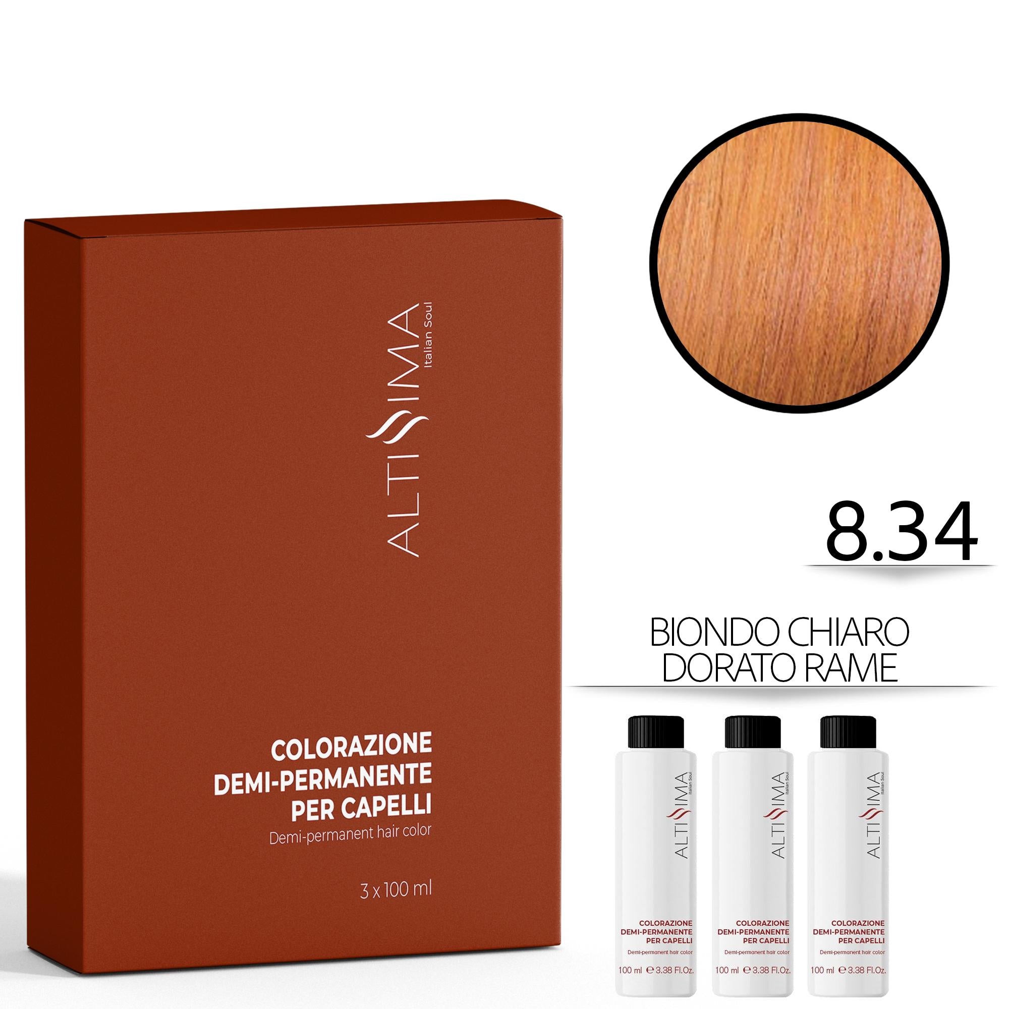 Altissima Tintura Capelli Demi-Permanente 3x100ml - 8.34