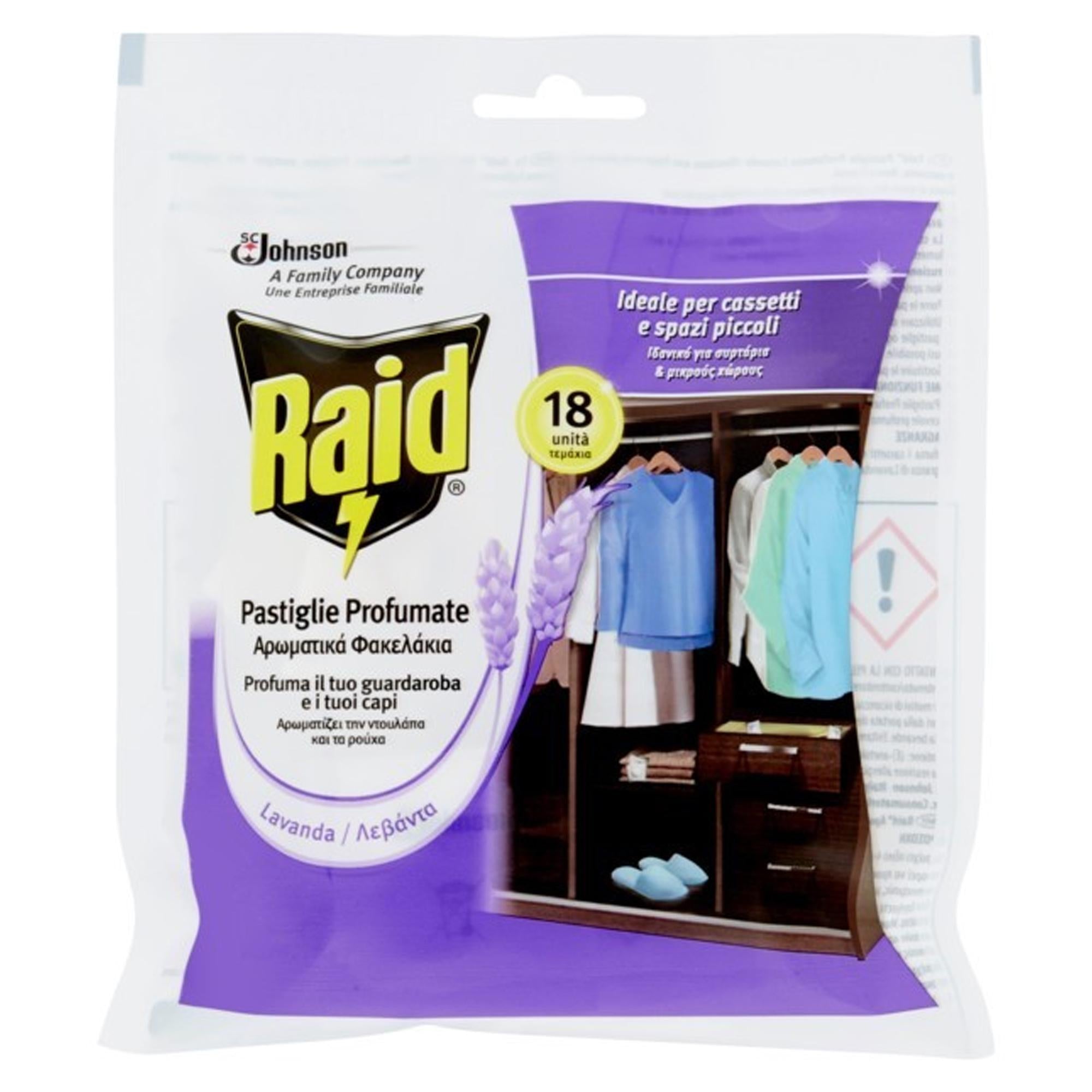 Raid Antitarme Pastiglie Lavanda - 18pz