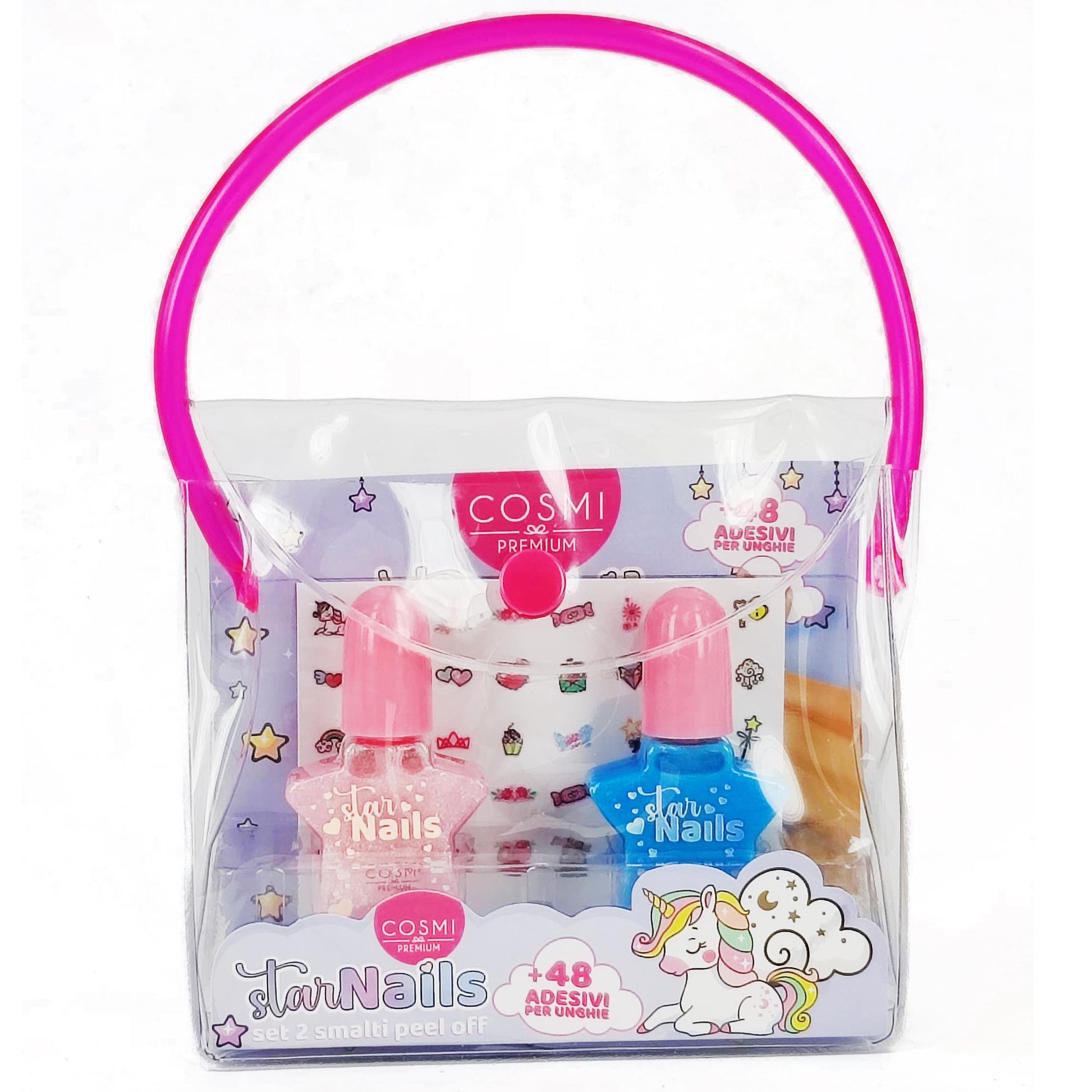Cosmi Star Nails Kit Smalti e Stickers Nail Art - Rosa Azzurro