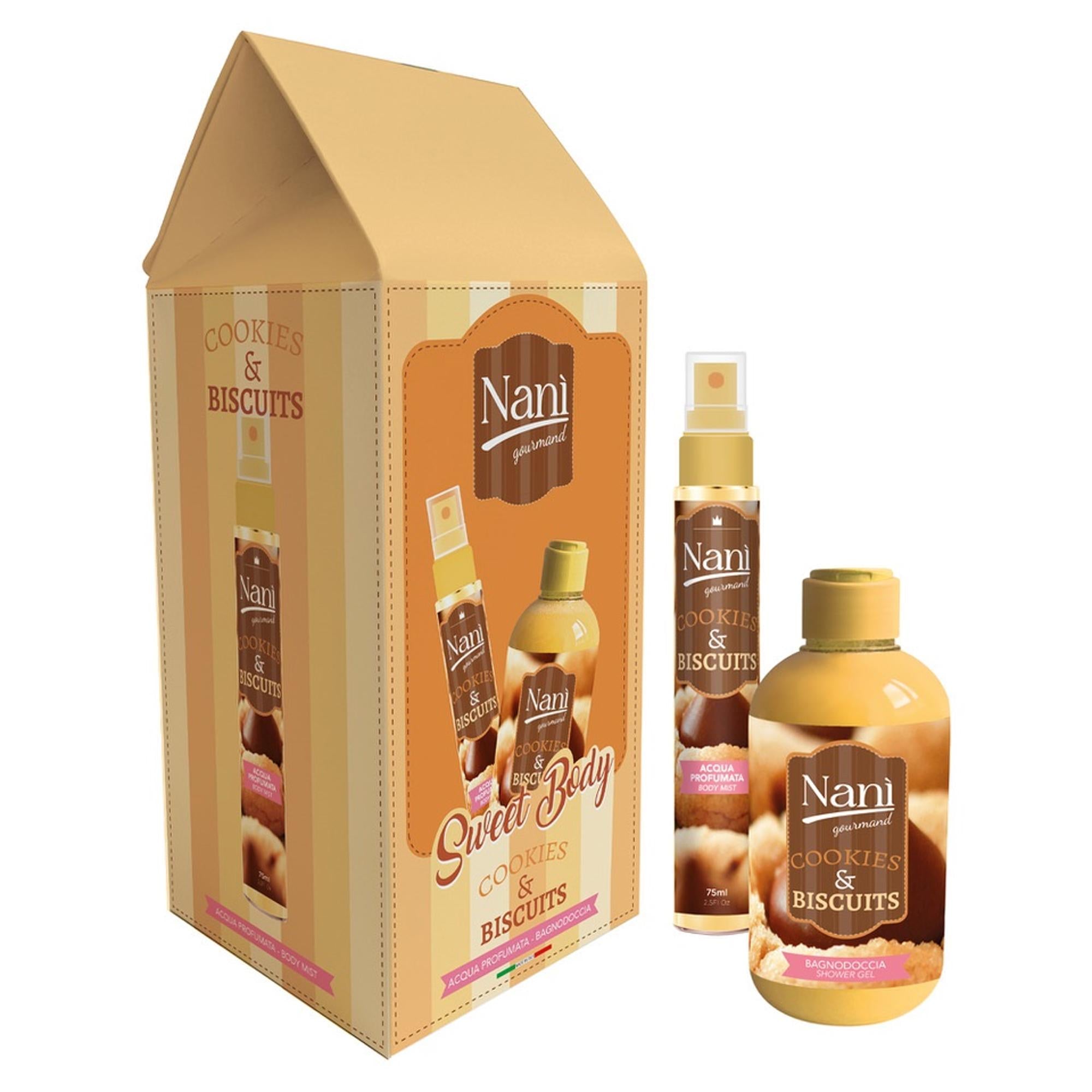 Nanì Cofanetto Cookies e Biscuits con Acqua Profumata e Bagnodoccia