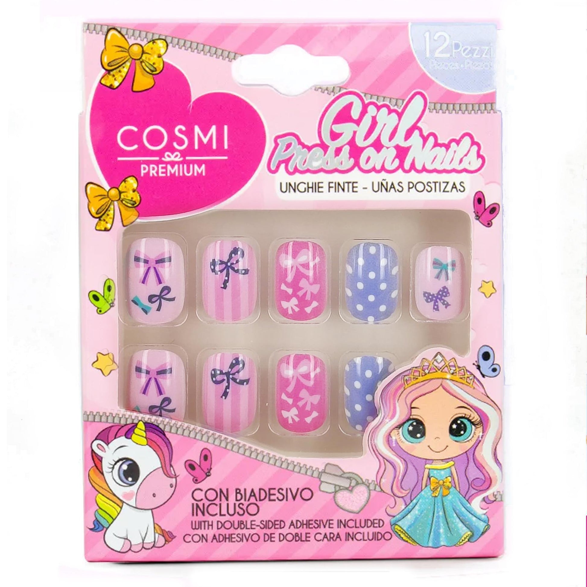 Cosmi Girl Press on Nails Unghie Finte - Fiocco