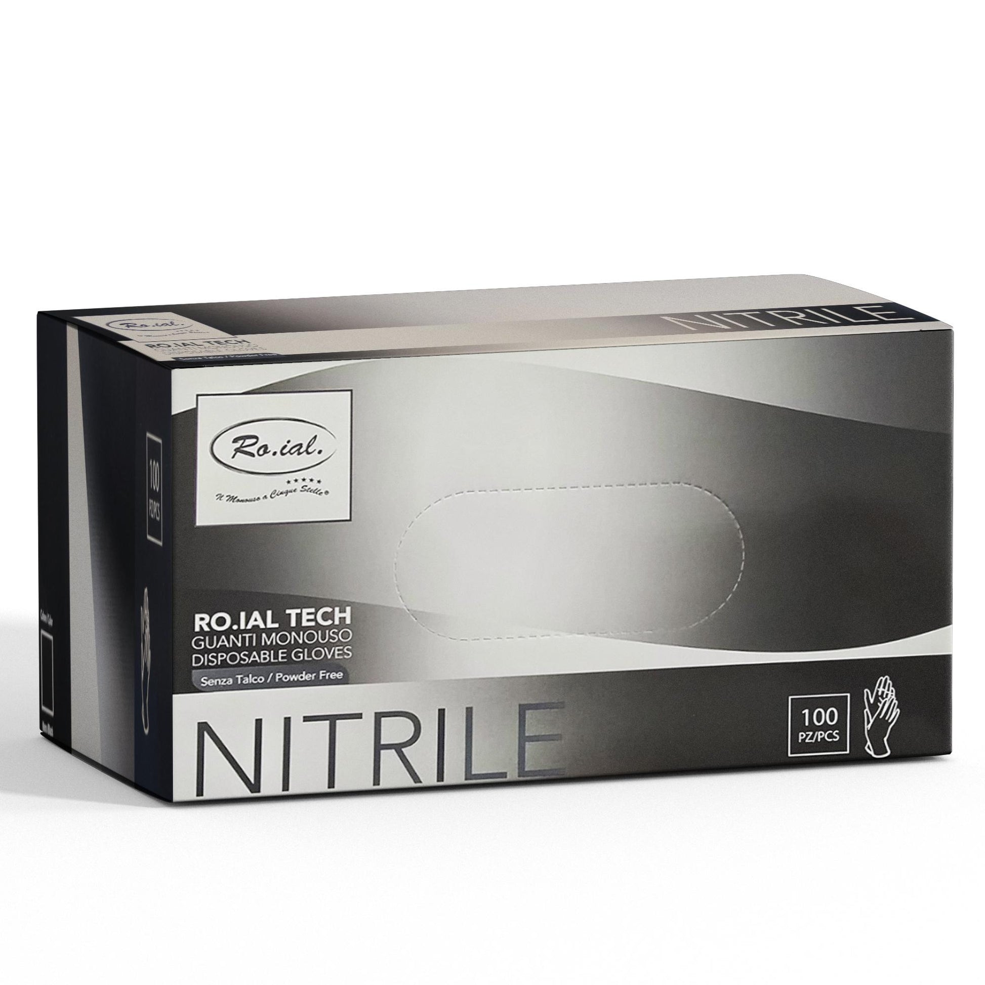 Roial Tech Guanti in Nitrile Nero 100pz - M