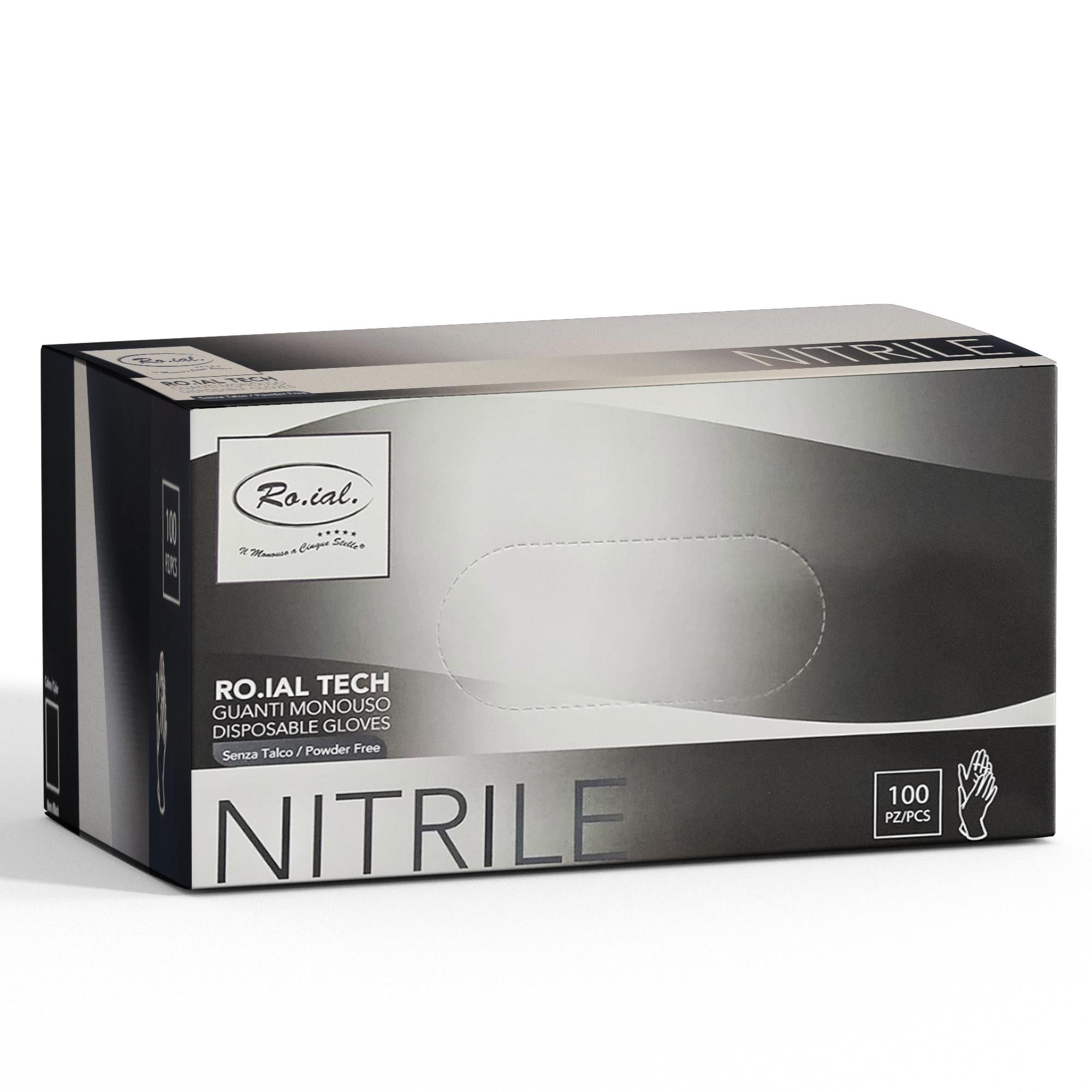 Roial Tech Guanti in Nitrile Nero 100pz - S