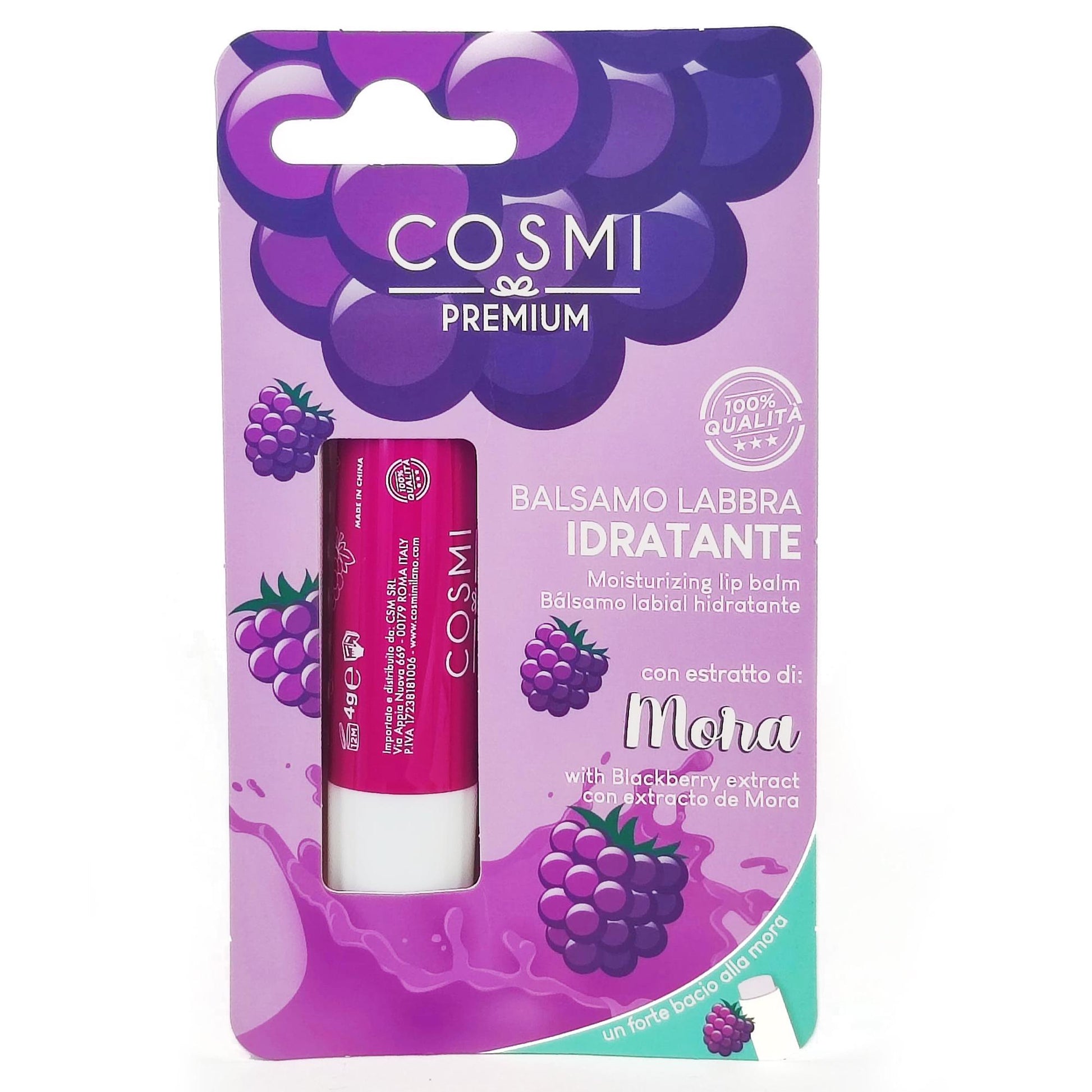 Cosmi Balsamo Labbra Idratante Stick - Mora