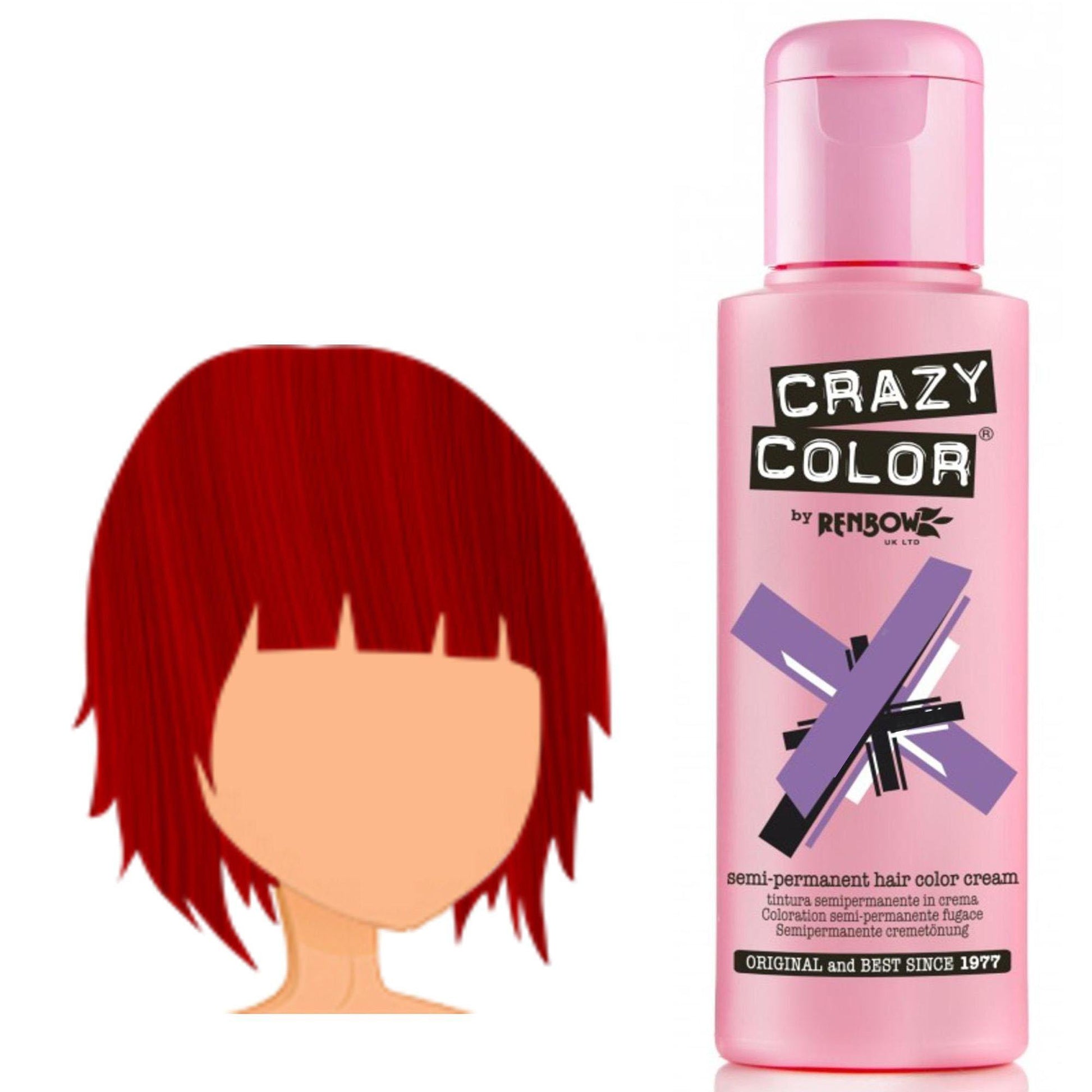 Crazy Color Tintura per Capelli Semipermanente - 040 Vermillion Red