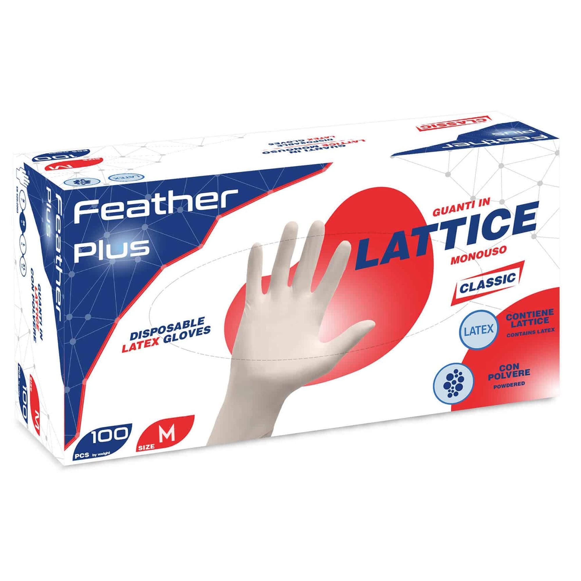 Reflexx Feather Plus Guanti in Lattice Bianchi 100pz - M